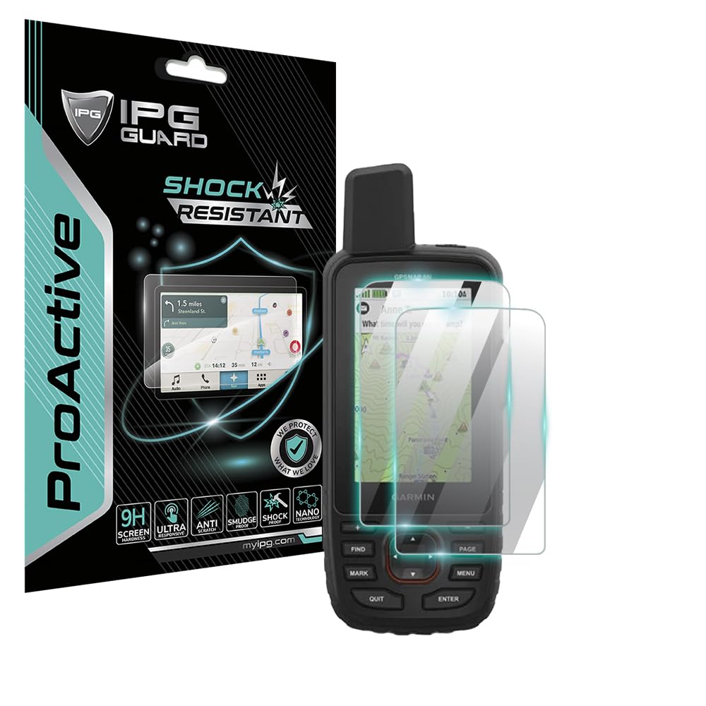 IPG ProActive Screen Protector for Garmin GPSMAP 66i/66s/66st/66sr/67/67i (2 Pack) 9H Hardness, Smooth Glass Touch, Anti Scratch