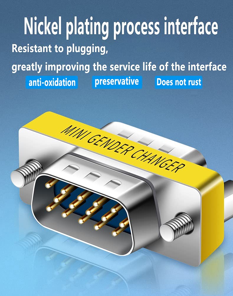 Lnhcaw Vga Adapter   Dual Vga Connector For 2 Monitors, Null Modem Adapter Male To Female, Extender