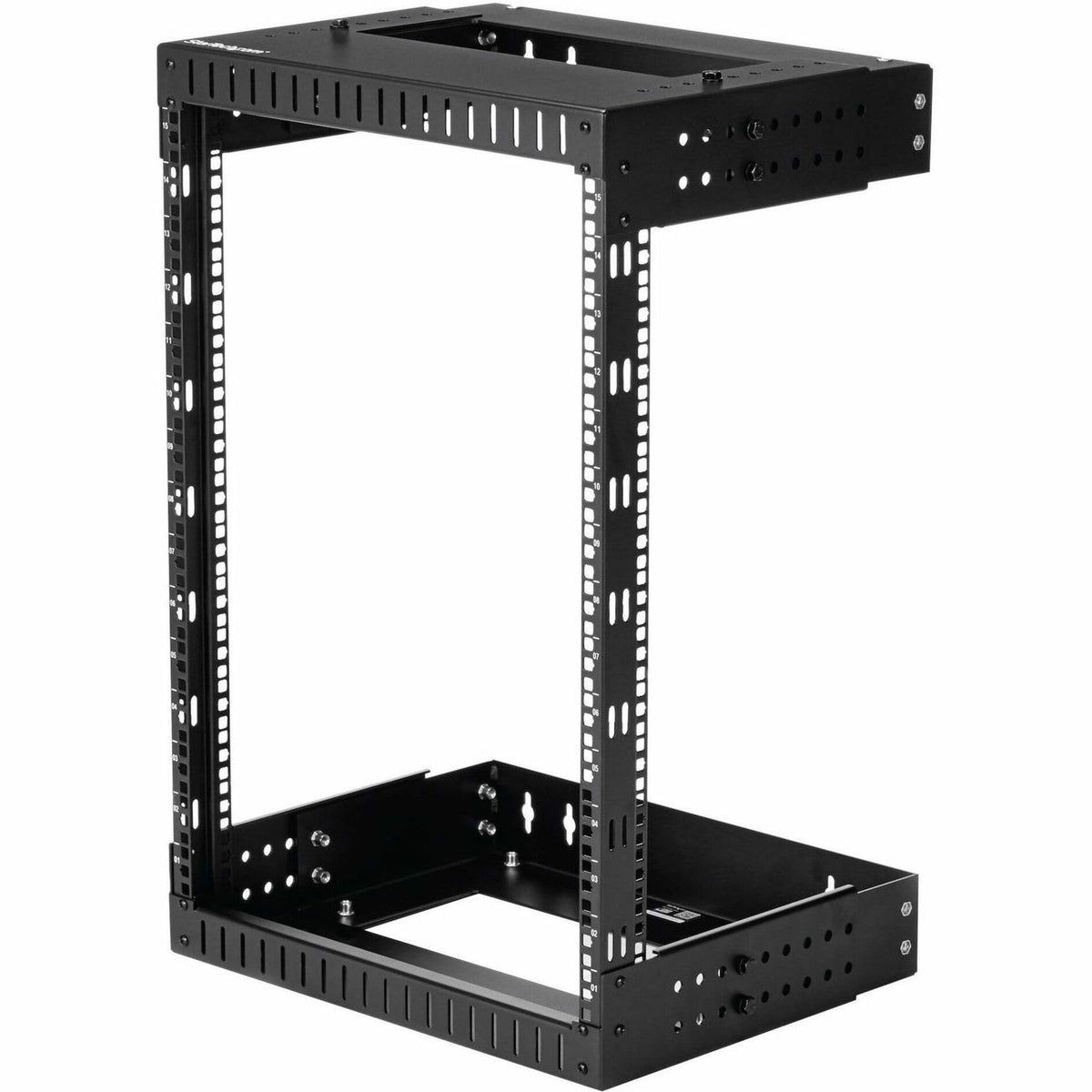 StarTech.com 2-Post 15U Heavy-Duty Wall Mount Network Rack, 19' Open Frame Server Rack with Adjustable Depth, Wall Mount Data Rack for IT / AV / Patch Panel / Computer Equipment (RK15WALLOA)