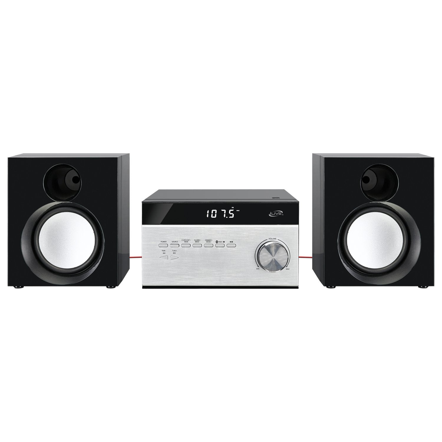 Ilive Wireless Home Stereo System, With Cd Player And Am/Fm Radio, Includes Remote Control (Ihb227B),Black/Silver