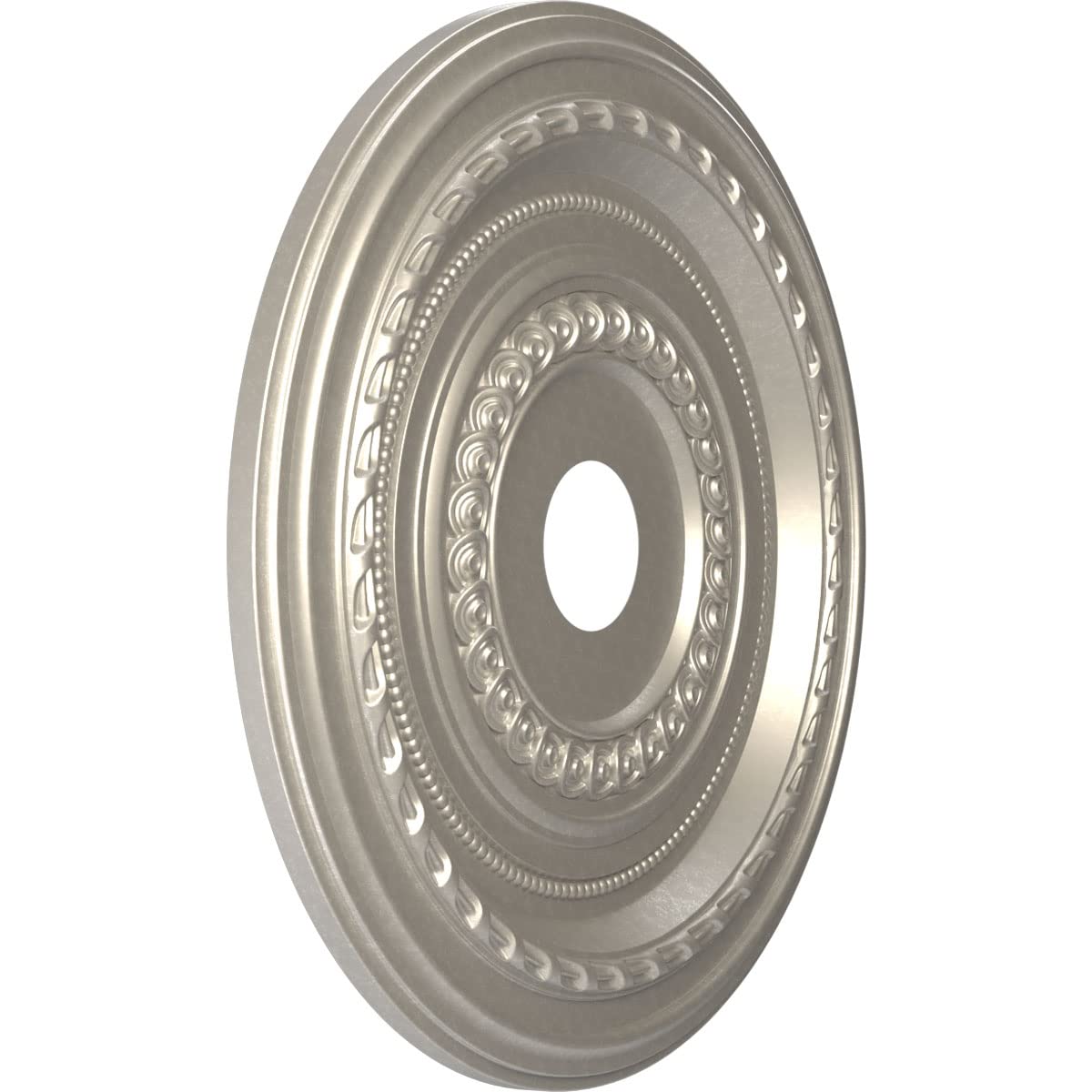 Ekena Millwork Cmp22Cobal Cole Thermoformed Pvc Ceiling Medallion (Fits Canopies Up To 6), 22Od X 3 1/2Id X 1P, Bright Coat Alum