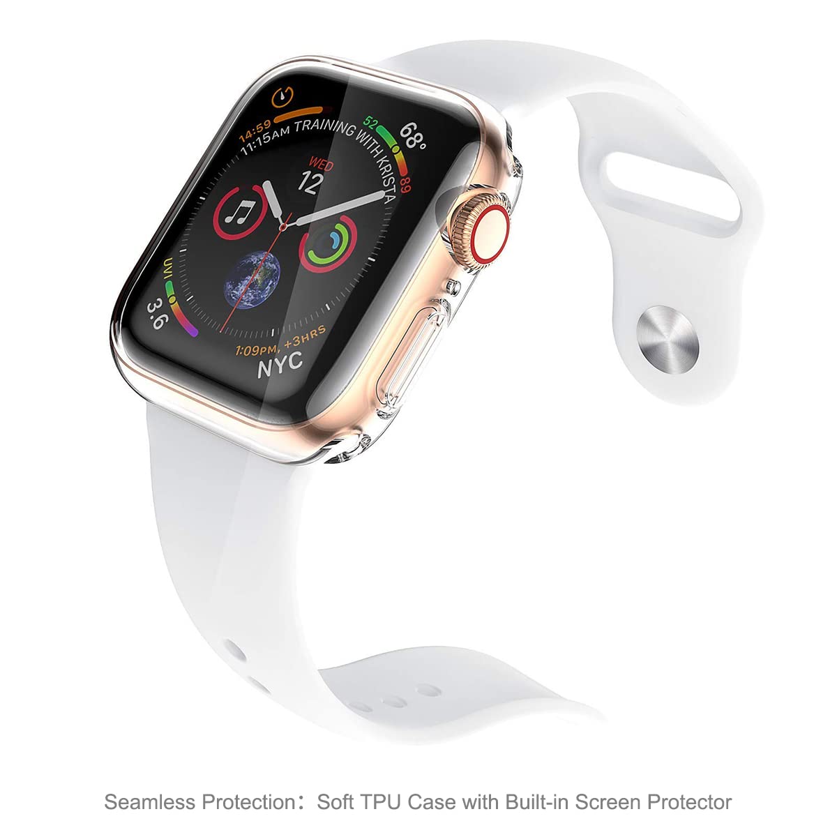 Tranesca 4 Pack 41Mm Watch Case With Built In Hd Clear Ultra Thin Tpu Screen Protector Cover Compatible With Apple Watch Series