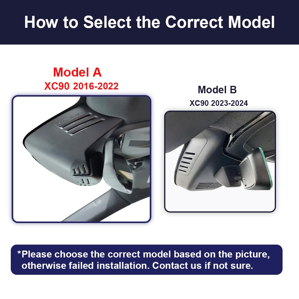 Fitcamx Front 4K+Rear 1080P Dash Cam Adapts For Volvo Xc90 2016 2022 T5 T6 T8 (Model A), Integrated Oem Look, Dual Hd Video, Loo