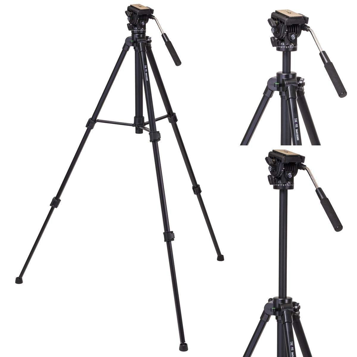 Takama 66'' 3 Section Flip Video Camera Tripod Withfluid Drag Head