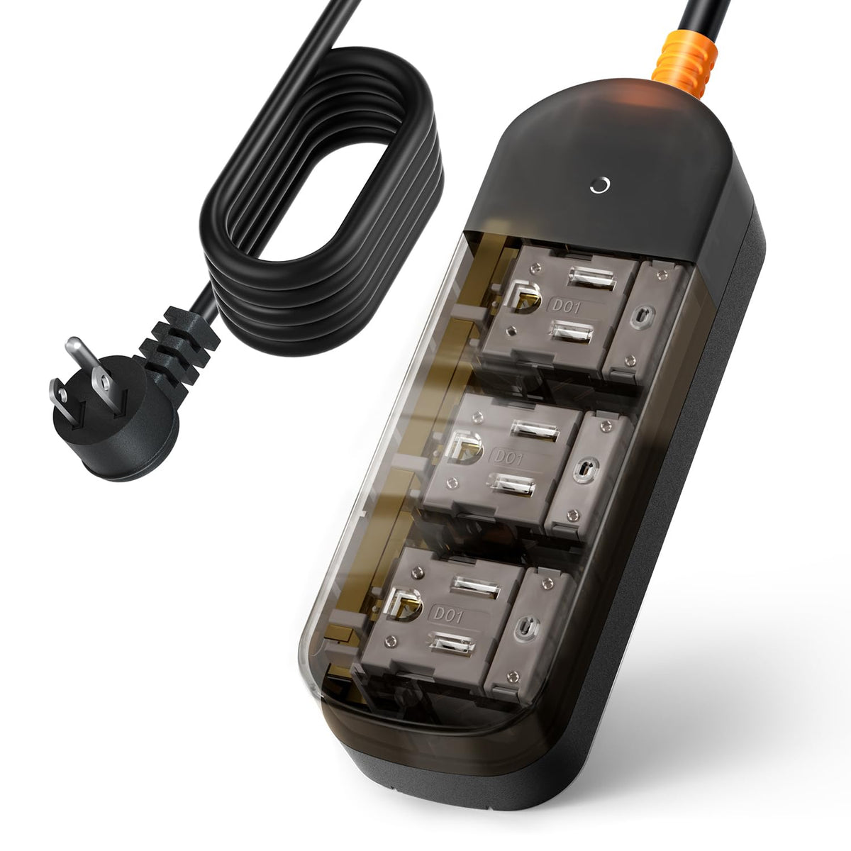 Covozon Surge Protector Power Strip, 3 Outlets 6Ft Extension Cord, 1875W Outdoor Power Strip Weatherproof, Mountable Small Power