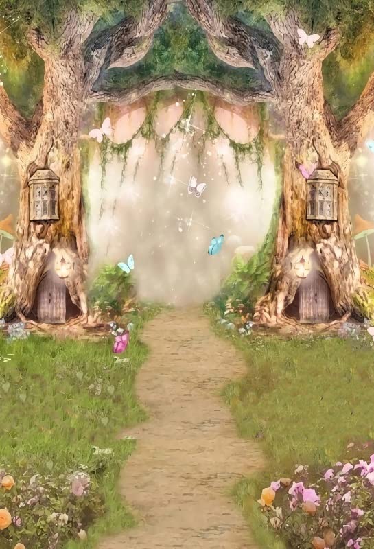 Leowefowa 6.5X10Ft Vinyl 1St Birthday Backdrop Fairytale Forest Enchanted Flower Baby Shower Photo Background For Birthday Party
