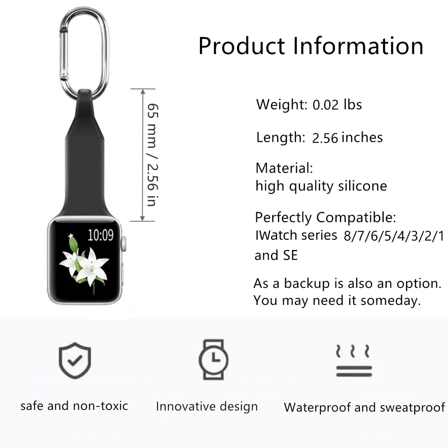 Compatible With Apple Watch Fob Necklace Lanyard Keychain Pocket Watch Case Clip Nurse Armband Pendant Carabiner. Suitable For I
