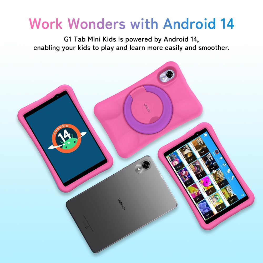 Umidigi Tablet, 8 Inch Android 14 Tablets For Kids, 7(3+4) Gb+32Gb/Tf 1Tb, Toddler Tablet With Kids Case, Wifi 6, Parental Contr