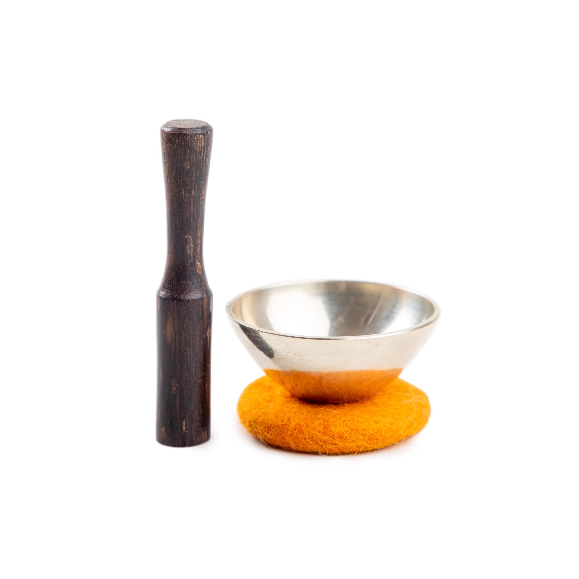 Mini Tibetan Singing Bowl Set   Cute Yoga Gift | Easy To Carry | Unique Sound Bowl Made Of Bronze, Authentic Handcrafted Small S