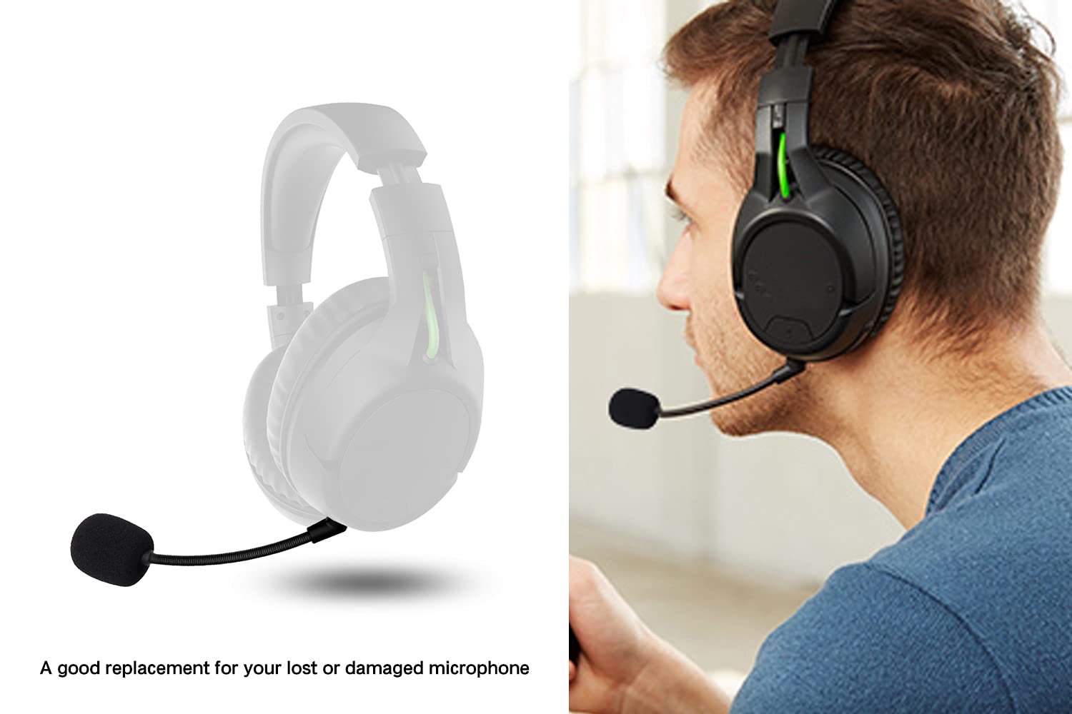 Replacement Game Mic For Kingston Hyperx Cloud Flight Flight S Gaming Headset On Ps4 Ps5 Xbox One Pc, 3.5Mm Detachable Boom Micr