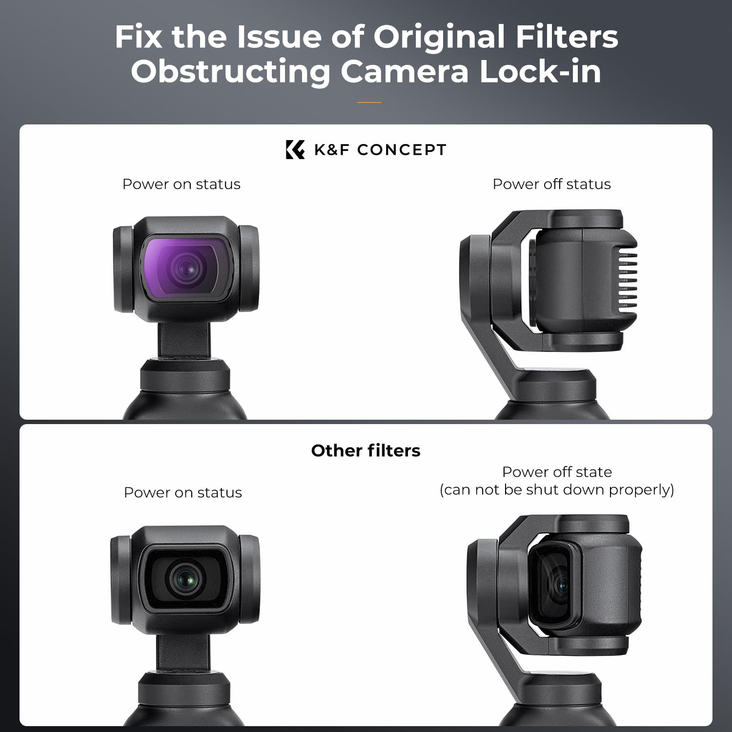 K&F Concept Magnetic ND Filter Kit for DJI Osmo Pocket 3 4-Pack (ND4+ND8+ND16+ND32) Optical Glass Multi-Coated