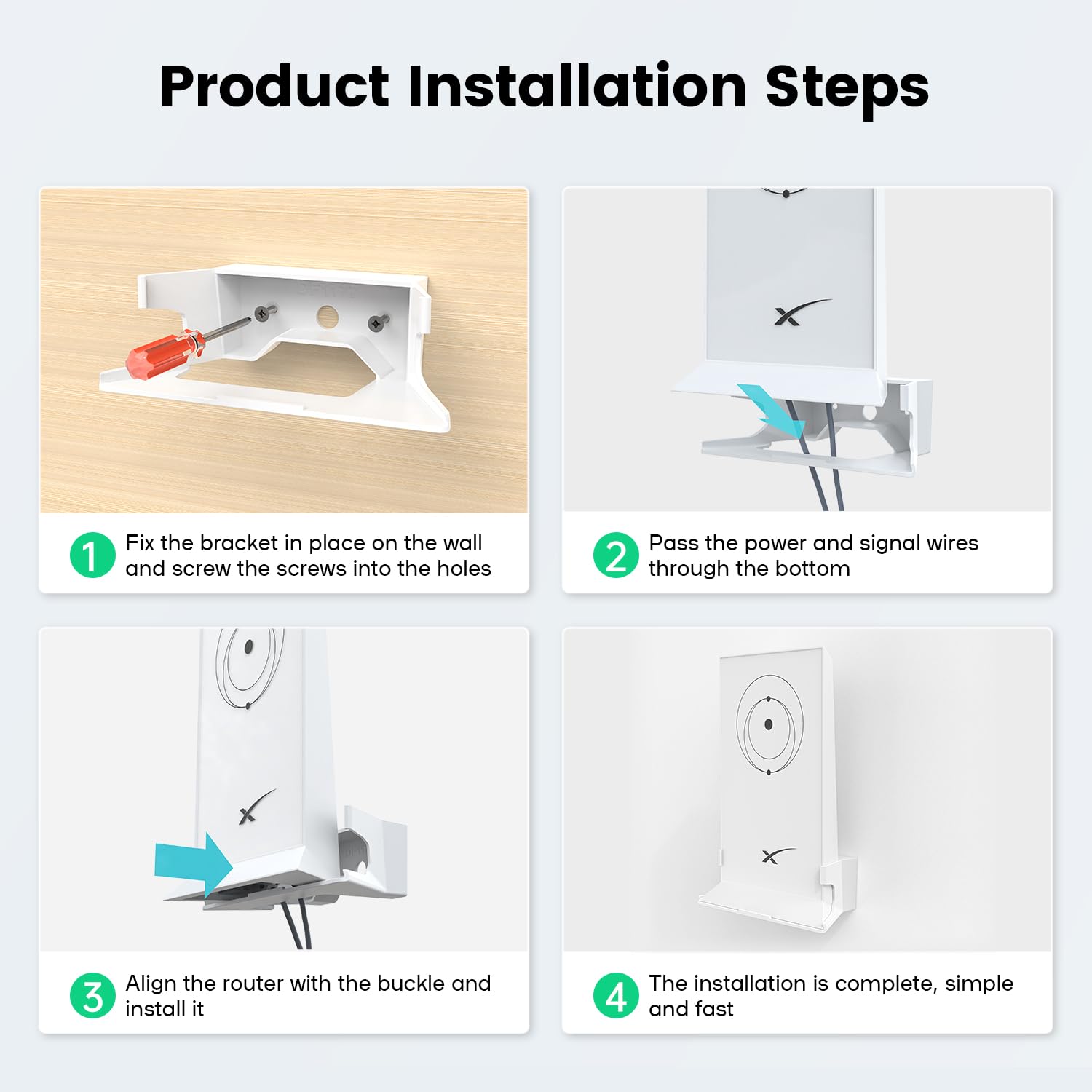 Isekie Starlink Wall Mount, New Upgraded Star Link Internet Kit Satellite Brackets Abs Router Holder Protection For Starlink Mes