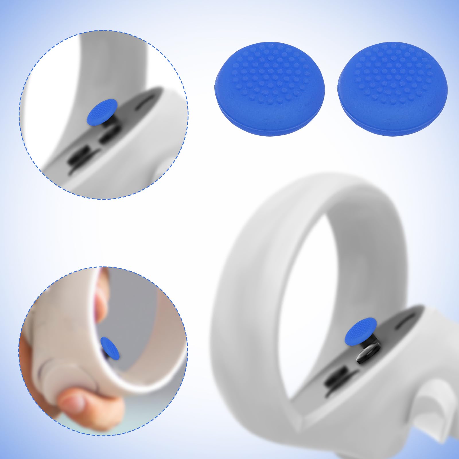 16Pcs Joystick Cap, Silicone Thumbstick Thumb Grip Stick Cap Cover Replacement Parts Compatible With Meta Oculus Quest 2 Control