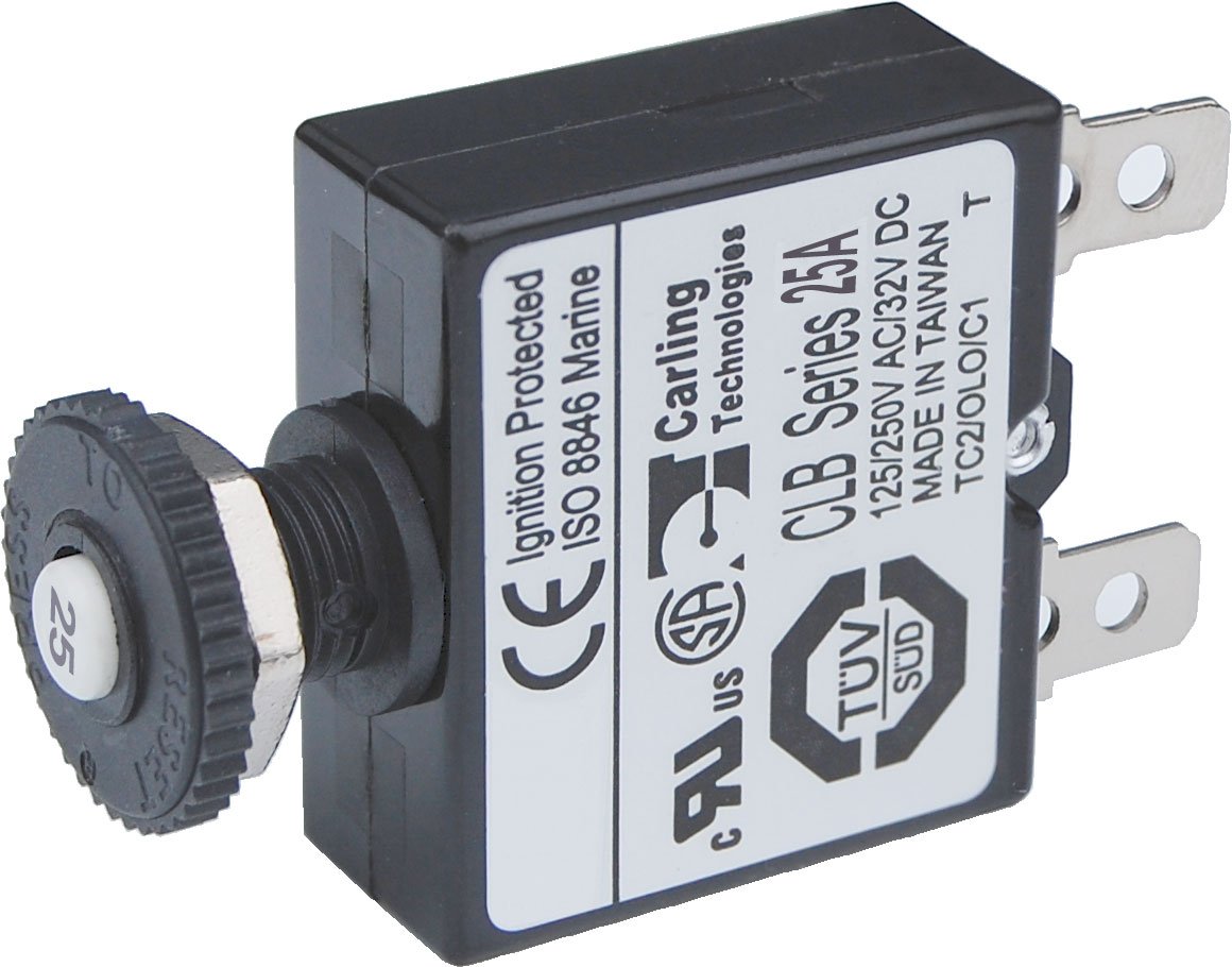 Blue Sea - 7058-BSS Circuit Breaker Push Button QC 25A (1EA)