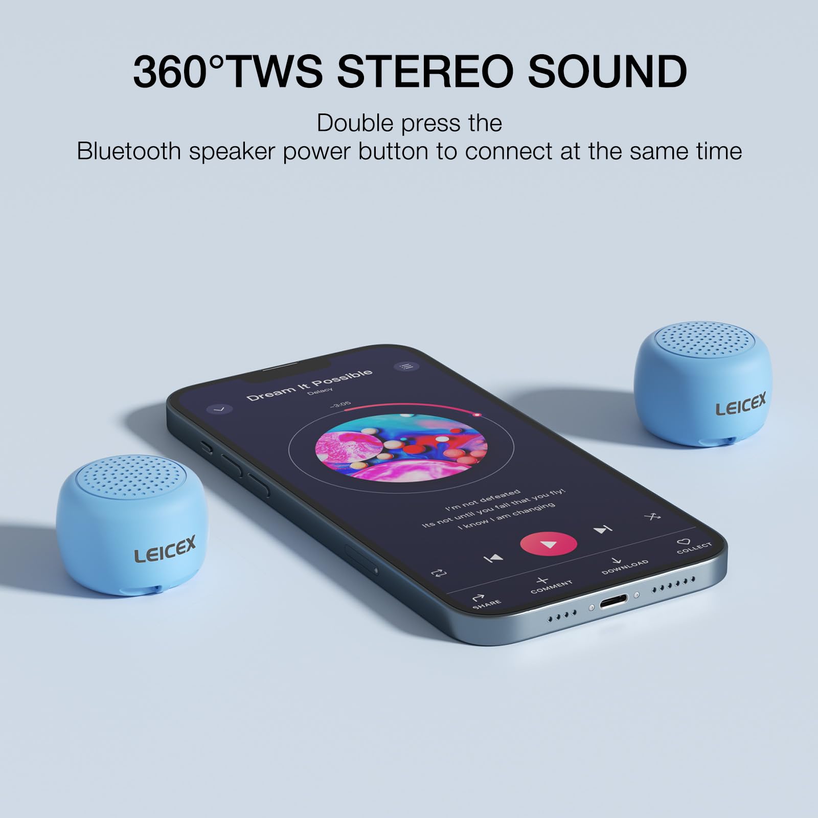 Leicex Travel Bluetooth Speaker, Tiny Small Speakers Bluetooth Wireless Pillow Perfect For Travel Outdoor Sound (Blue)