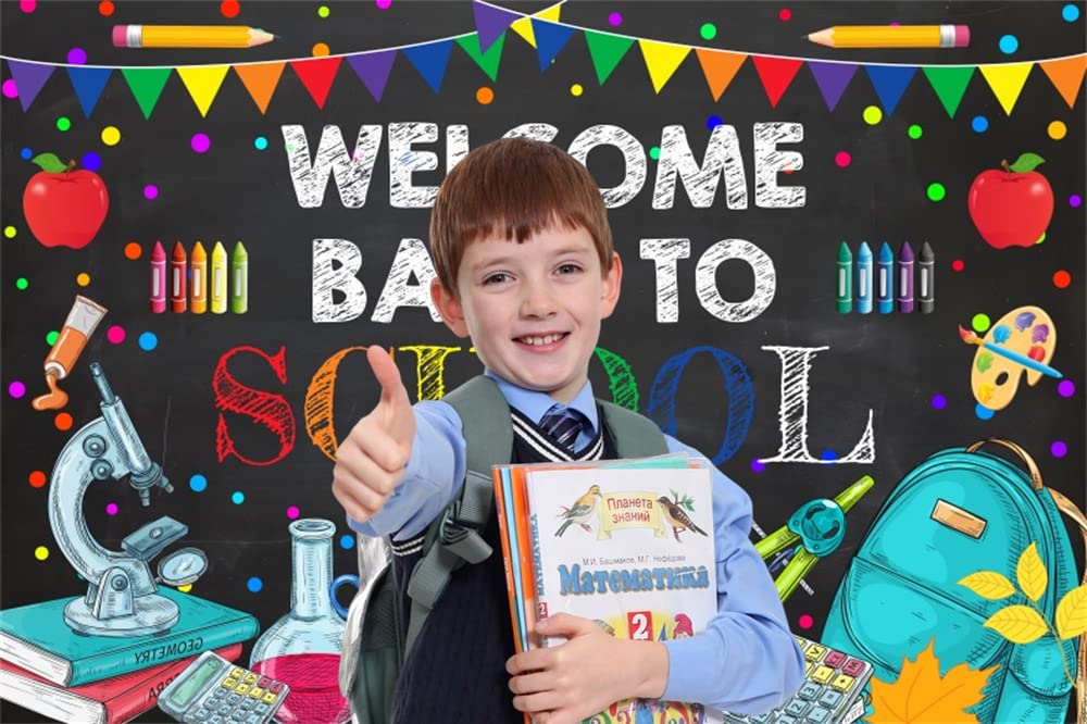 7X5Ft Welcome Back To School Backdrop Colorful Teachers Students Online Teaching Photo Background Vinyl First Of Day School Phot