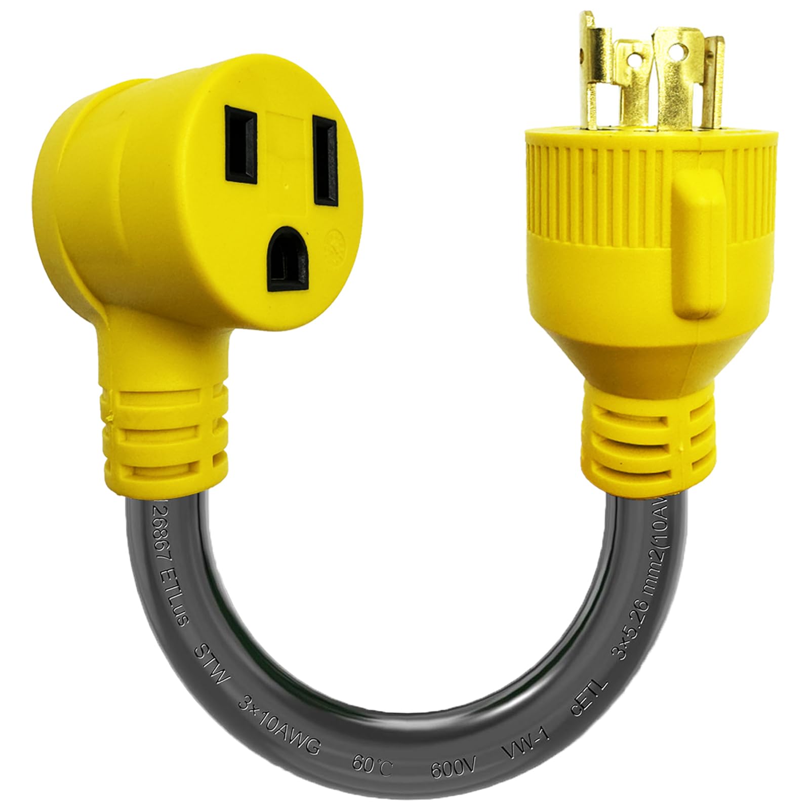 Suplevel Nema L14 30P To 6 50R Welder Adapter Plug Cord 1.5 Ft, 4 Prong 30 Amp Twist Lock Generator Male To 3 Prong 50 Amp Welde