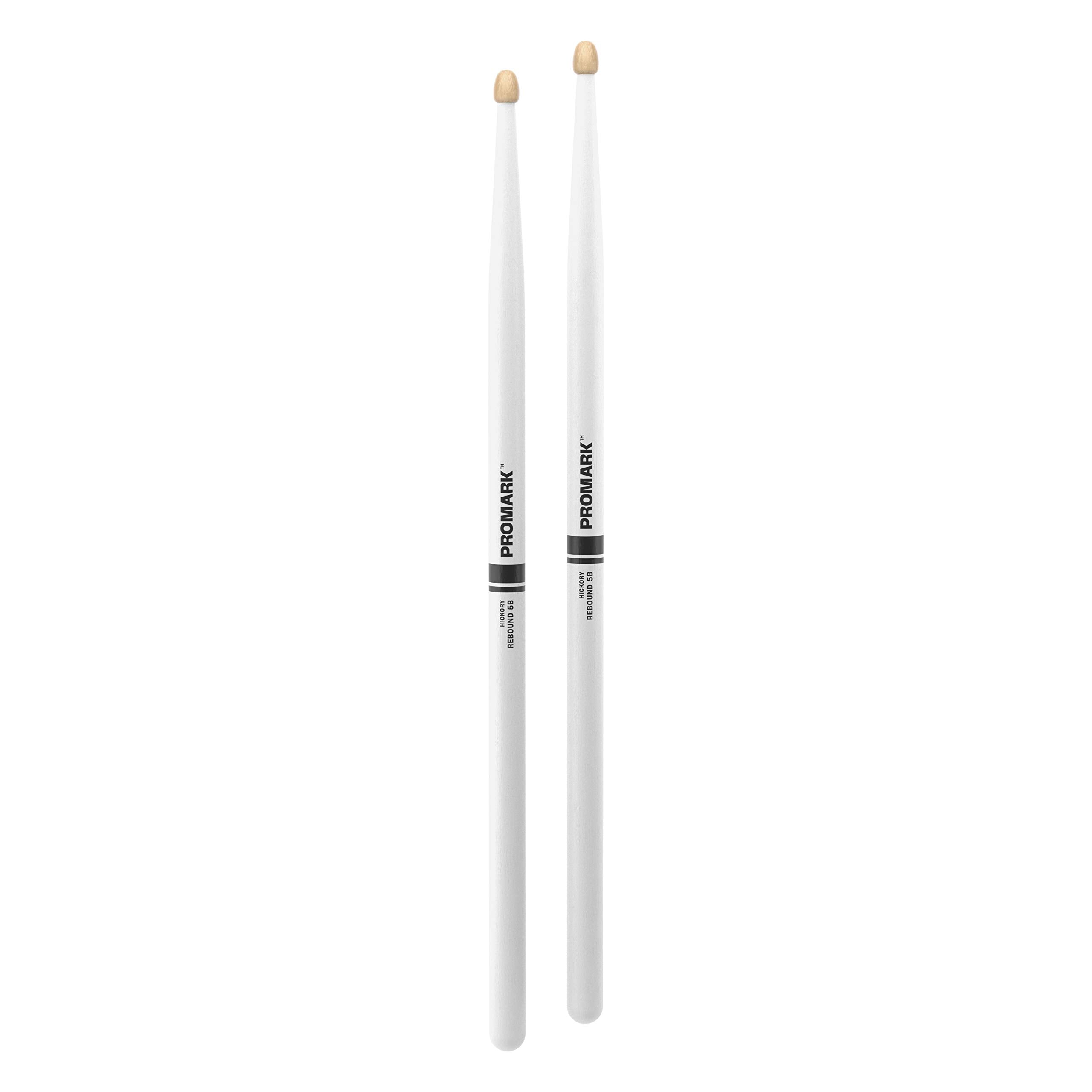 Promark American Hickory Rebound 5B Drumsticks, Acorn Tip, White   Single Pair