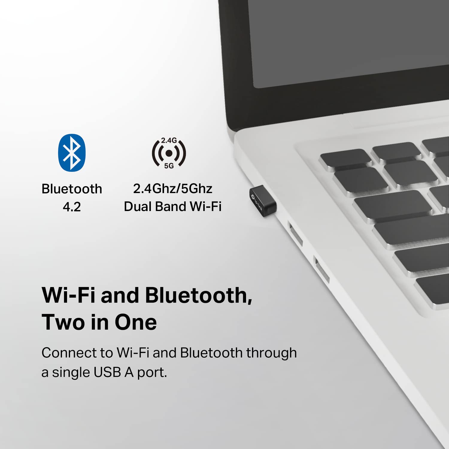 Tp-Link Nano 2-In-1 Usb Bluetooth Wifi Adapter Ac600(Archer T2Ub Nano)- Bluetooth 4.2 With 2.4G/5G Dual Band Wireless Network Ad