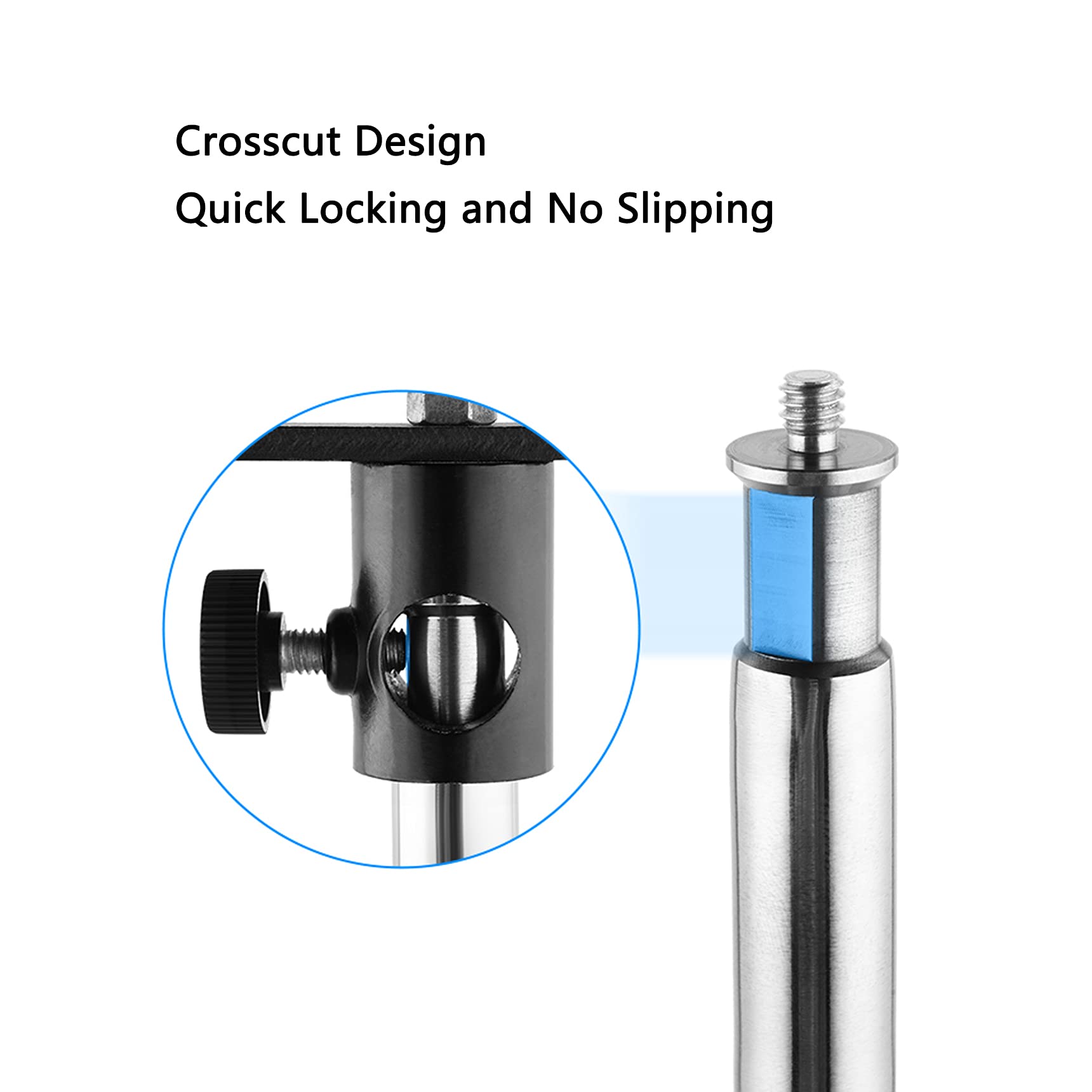 Selens 49 Inch Extension Grip Crossbar Arm With 1/4'' & 3/8'' Screw Thread For C Stand Reflector Flags And Other Studio Video Ph