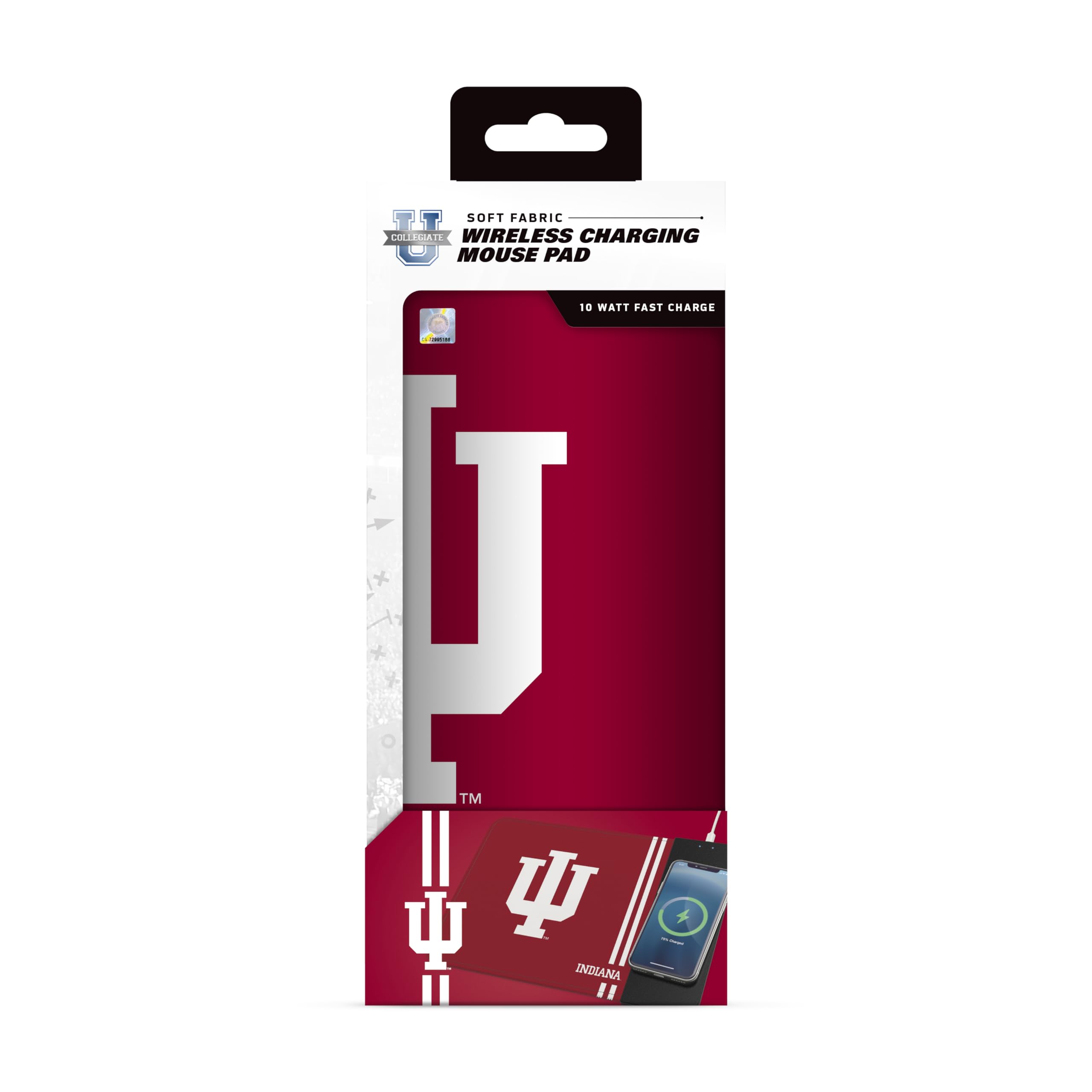 Soar Ncaa Wireless Charging Mouse Pad, Indiana Hoosiers