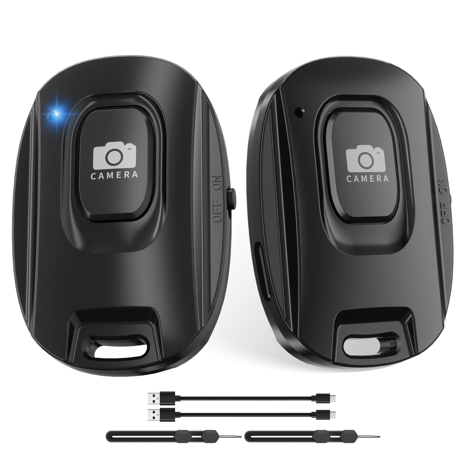 MAIRAN 2 Pack Rechargeable Wireless Camera Remote Shutter for iPhone and Android Smartphones, Bluetooth Phone Remote Control,Sel