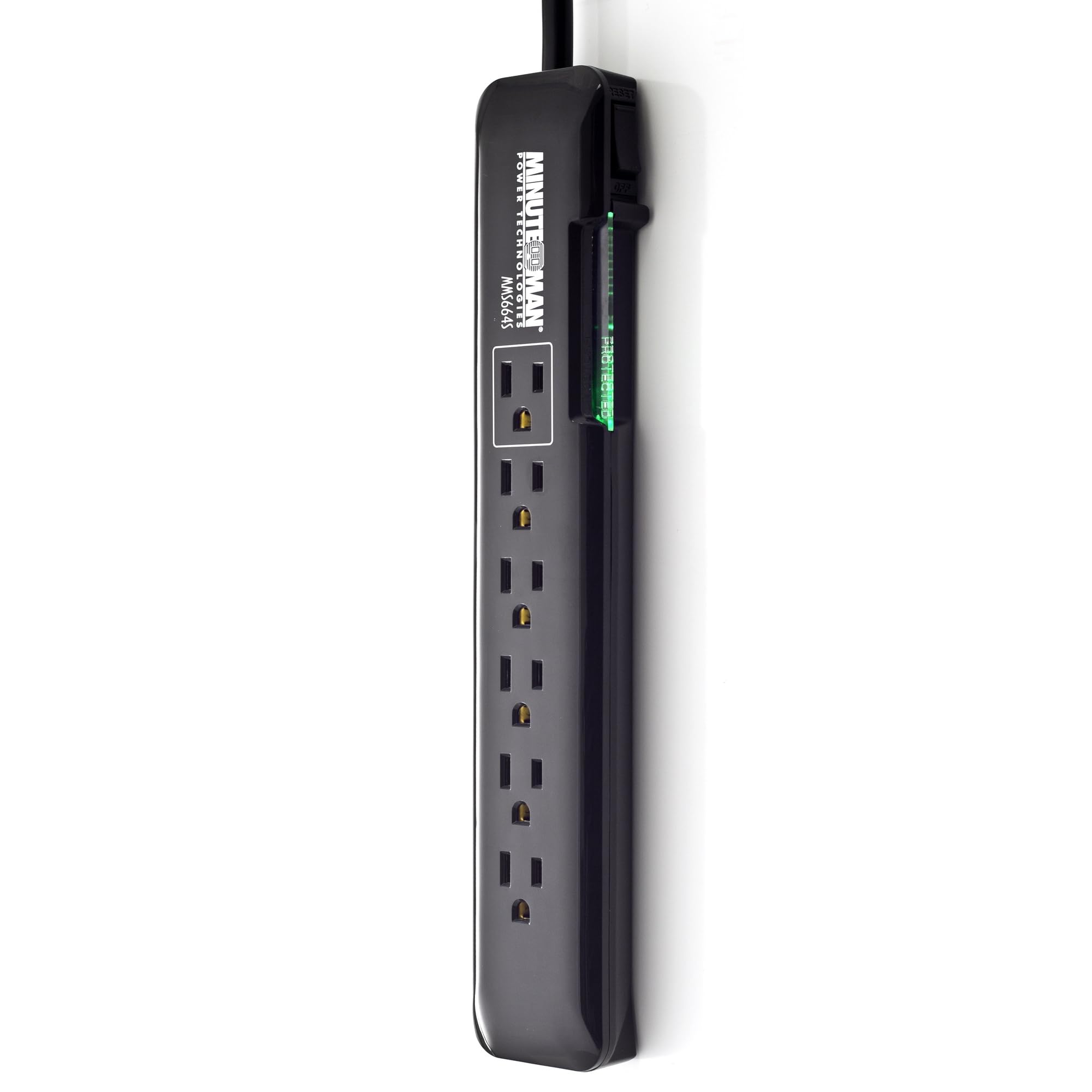 Minuteman Mms664S Slim Line Series Surge Protector, Ac 120 V, 1.8 Kw, 6 Output Connectors