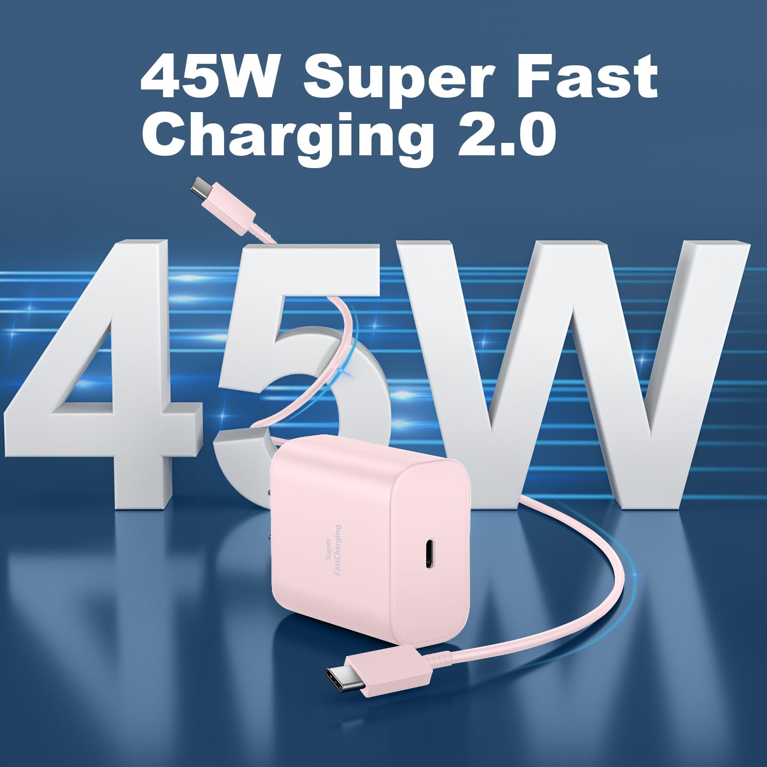 45W Usb C Super Fast Charger Type C Android Phone Charging Cable Block For Samsung Galaxy S24 Ultra/S24/S24+/S23 Ultra/S23/S23+/