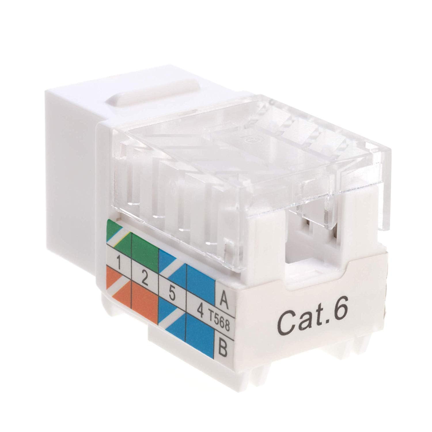 Satmaximum Cat6 45 Angled Keystone Ethernet Wall Jack Punch Down Utp 45 Degree (Easier Termination Than 90 Degree), Rj45 Slim Pr