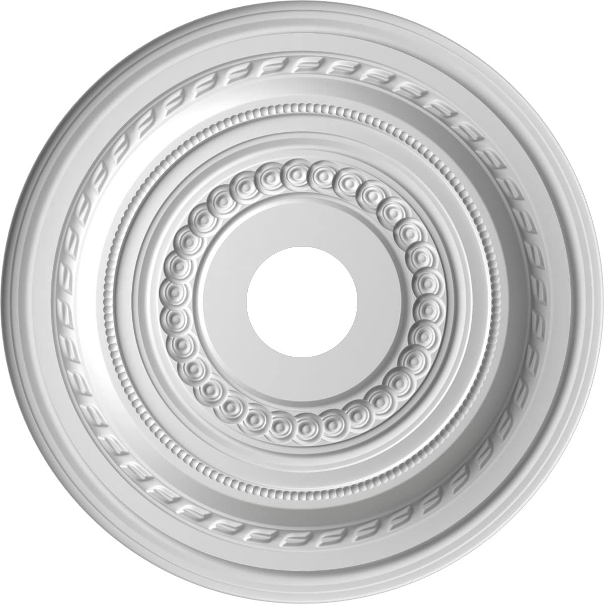 Ekena Millwork 19Od X 3 1/2Id X 1P Cole Thermoformed Pvc Ceiling Medallion (Fits Canopies Up To 5 1/8), Aged Dark Steel