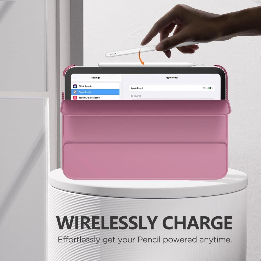 MoKo for iPad Mini 7 (A17 Pro) Case 2024,iPad Mini 6 Case 2021,8.3 inch iPad Mini 7th/6th Generation Case,Slim Lightweight Hard Back Shell Stand Cover for iPad Mini 2024 with Touch ID, Smokey Purple