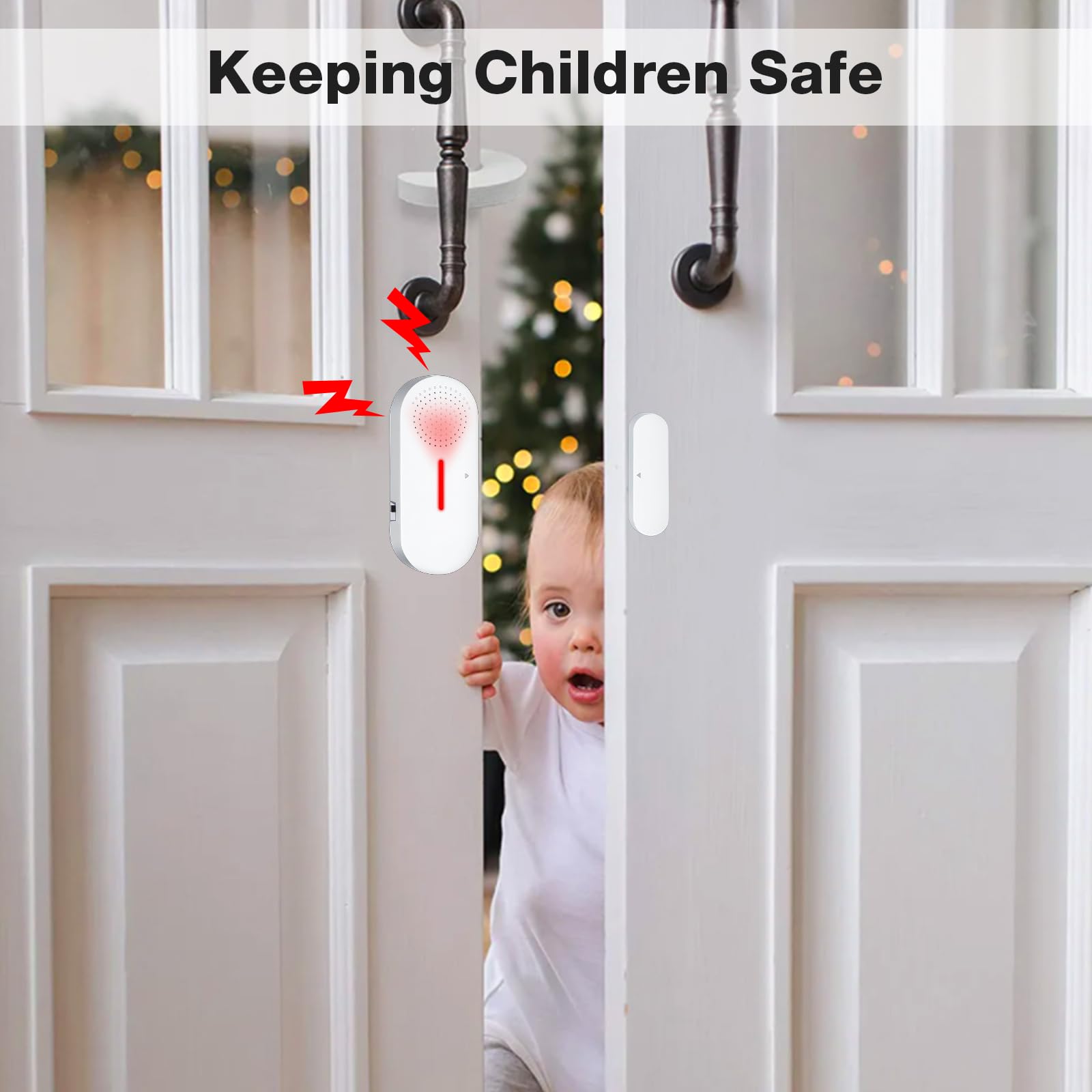 Door Window Alarm, 95Db Door Alarms For Kids Safety, Wireless Sensor Door Window Burglar Alarm Window Pool Alarms For Home (2 Pa