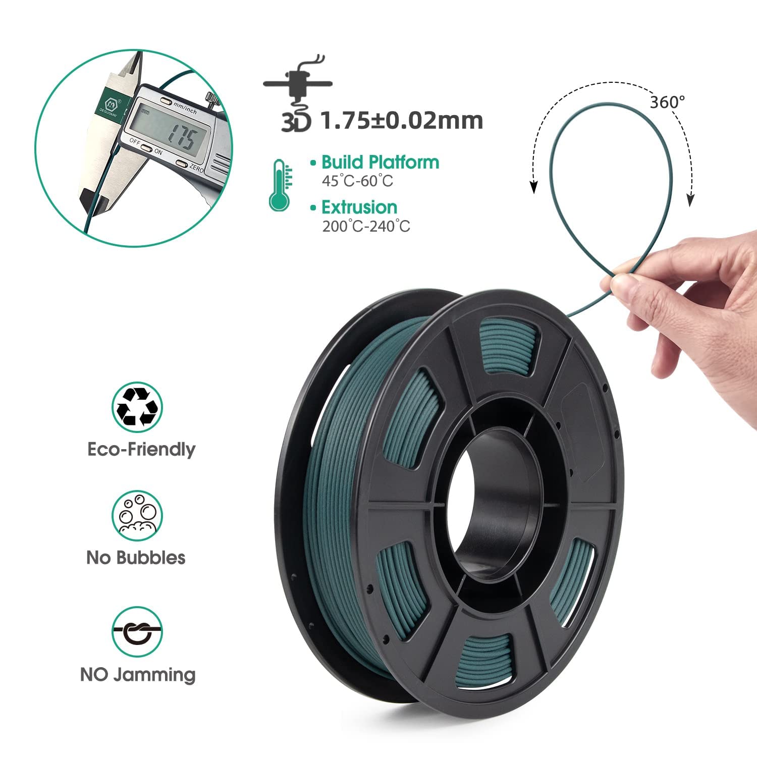 Isanmate 3D Printer Filament, Colorful Carbon Fiber Filament Bundle, Pla Filament 1.75Mm Carbon Fiber Pla(Blue, Army Green, Gold