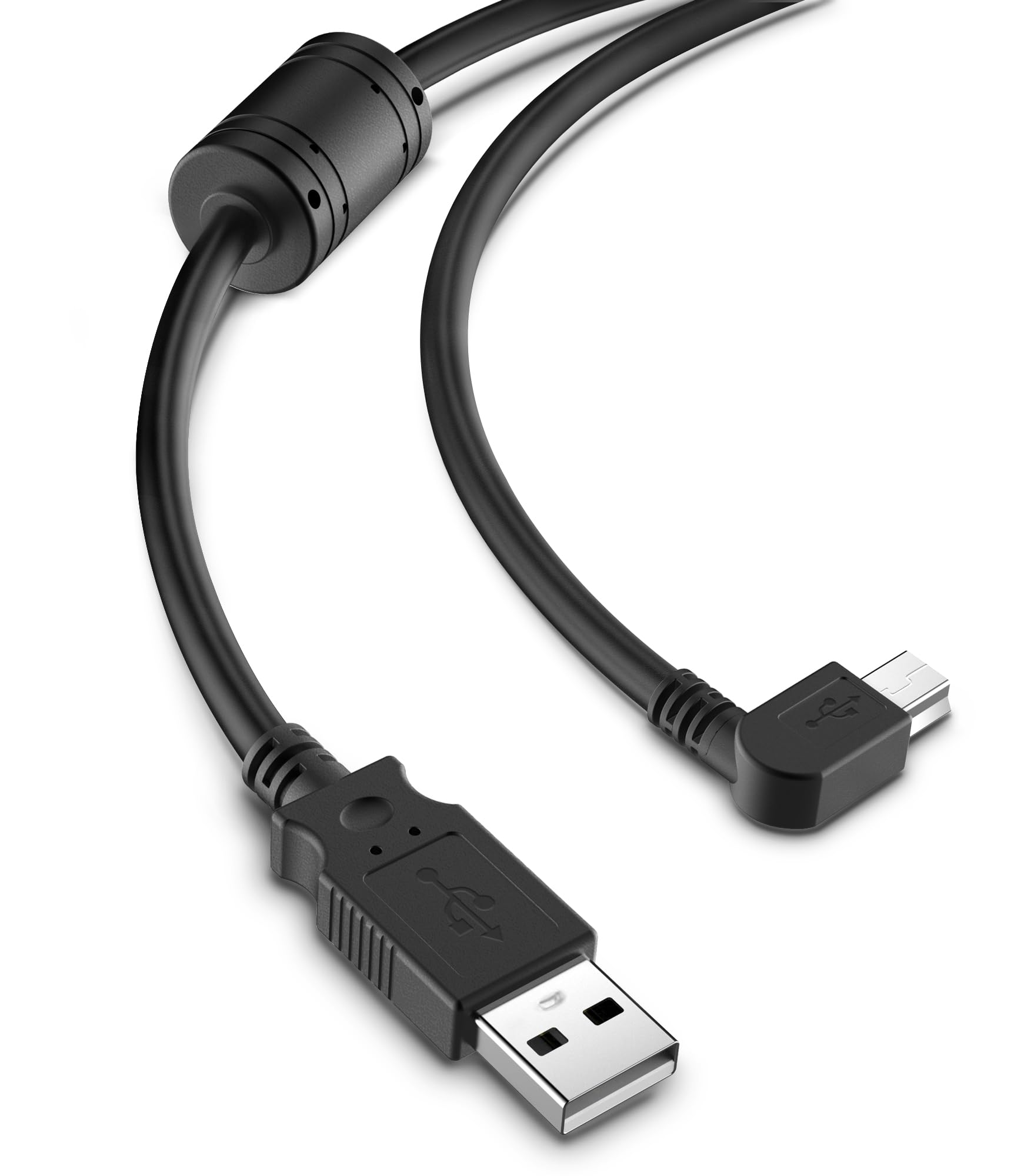 Yqmajim Gps Dash Cam Power Cable,(10Ft Mini Usb) Pure Copper Thicker 90 Degree Mini Usb Charger Cable For Garmin Gps, Mirror Cam