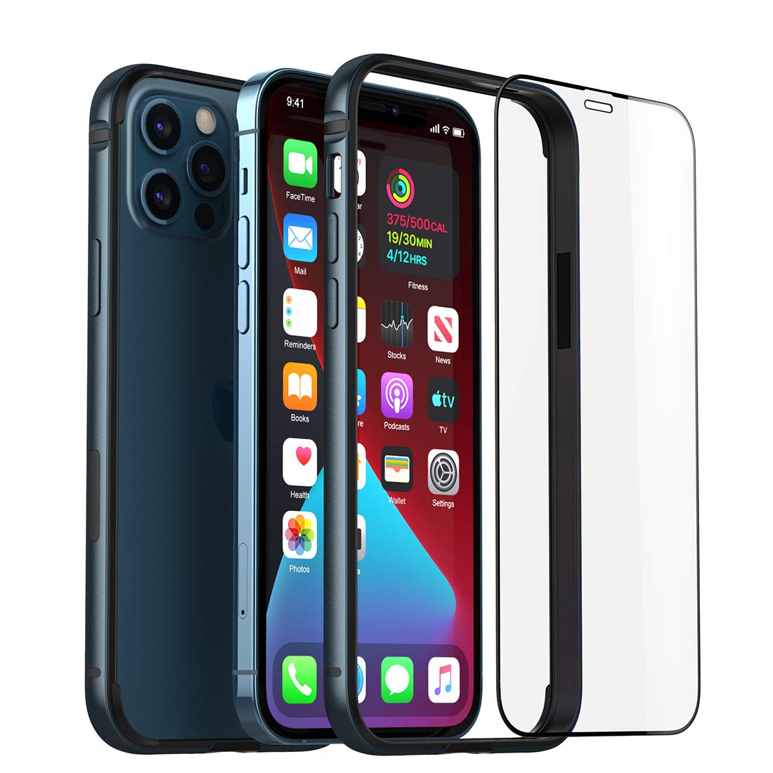 Eastcoo Slim Bumper Case for iPhone 12 Pro Max TPU Aluminum Alloy Dark Navy Blue
