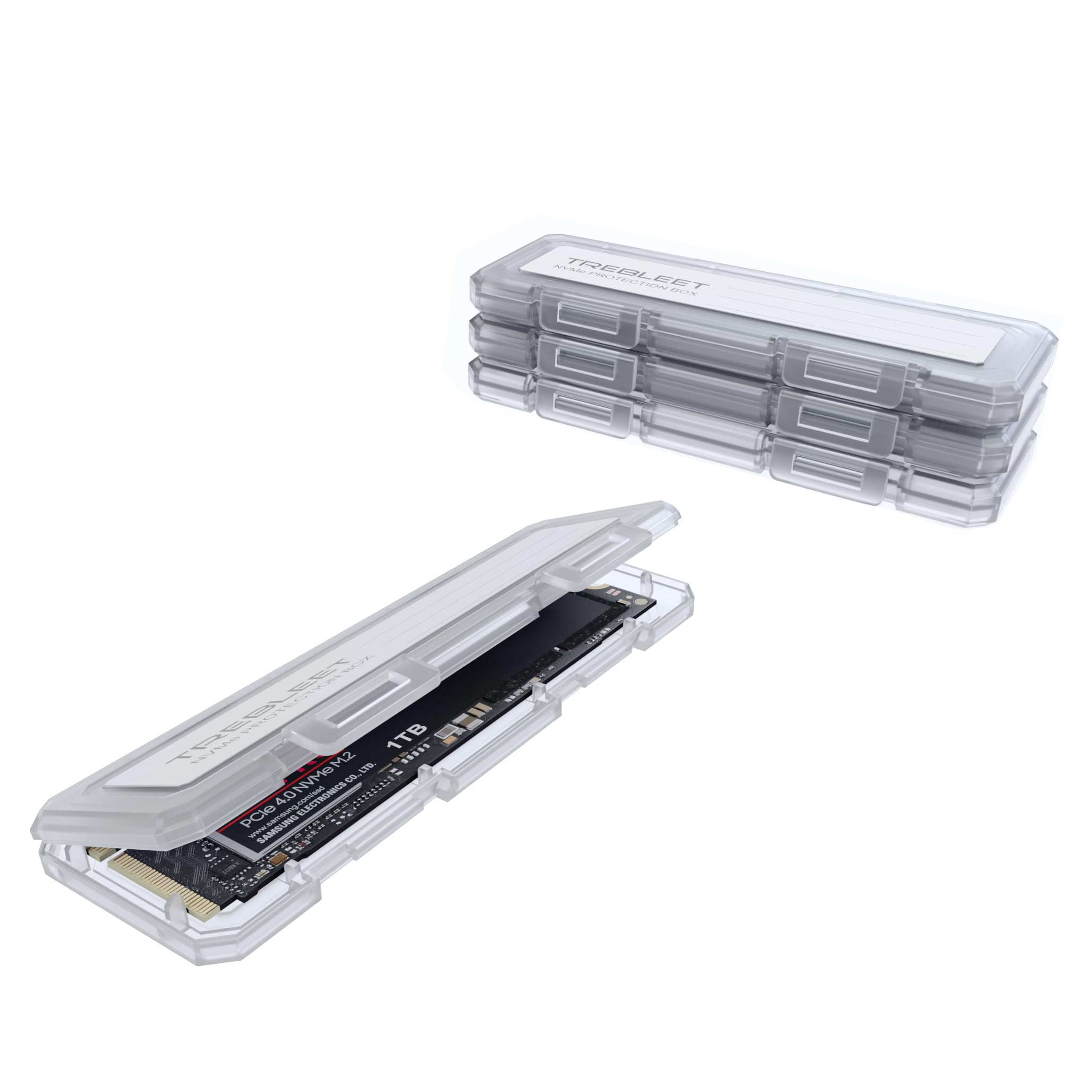 4 Pack Nvme Case Protective Box For M.2 2280 Ssd Portable With Anti Static,Shockproof And Dust Proof