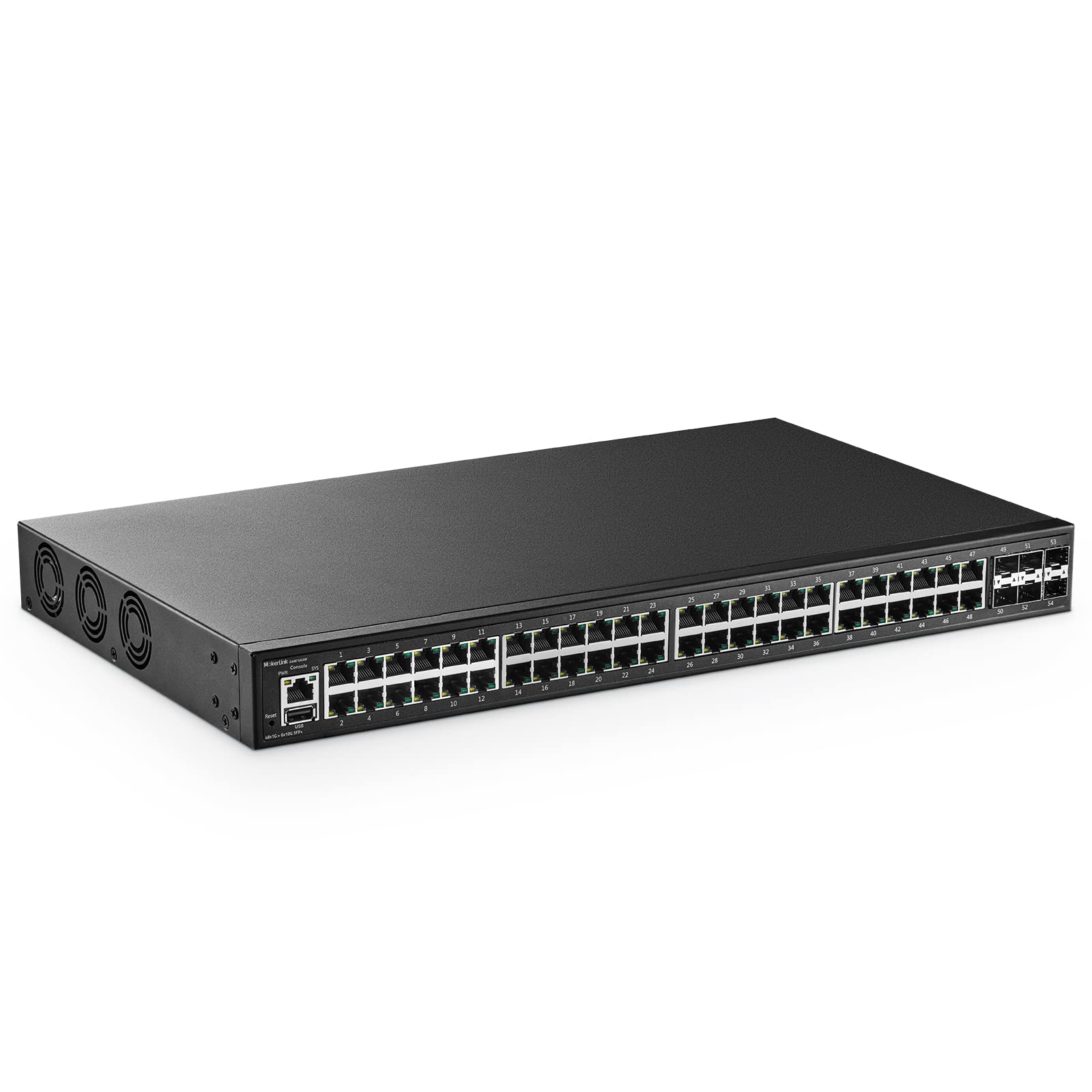 Mokerlink 48 Port Gigabit Managed Switch, 48 Port Ge, 6X10G Sfp+, 1 Console Port, 1 Usb Port, L3 Smart Web Managed, Rackmount, D