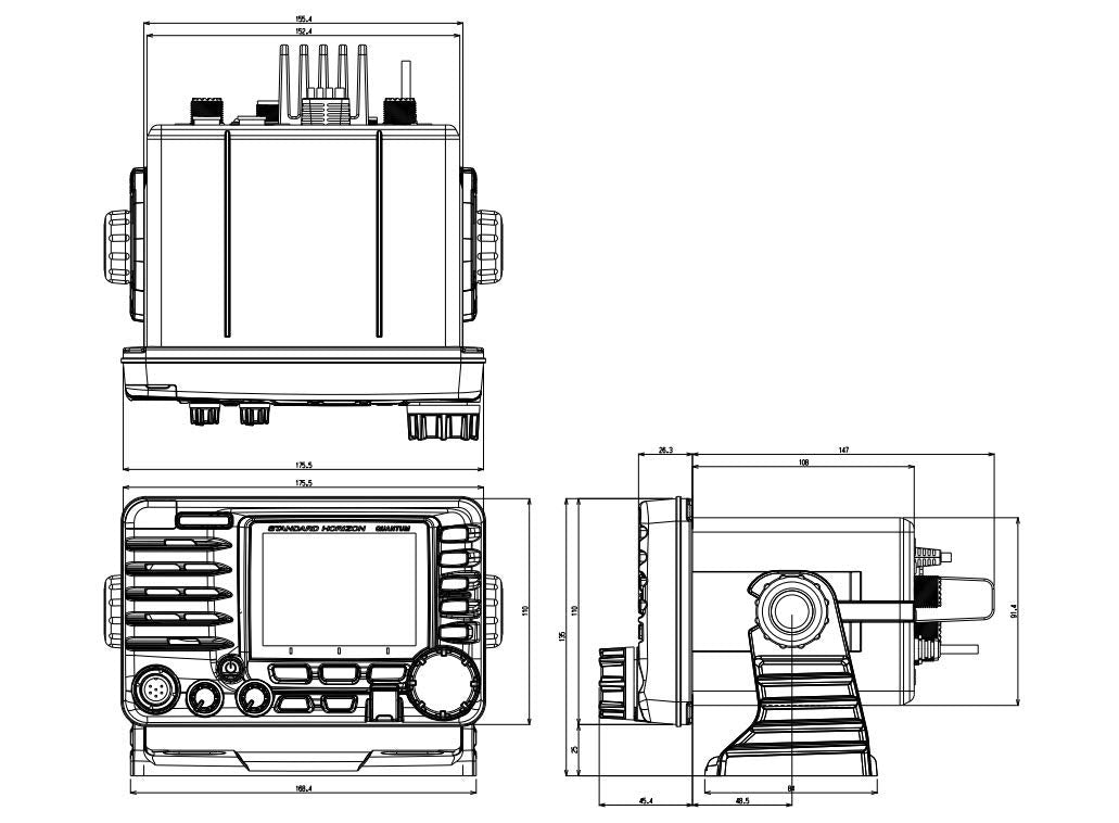 Standard Horizon Gx6000 25W Commercial Grade Fixed Mount Vhf, 5
