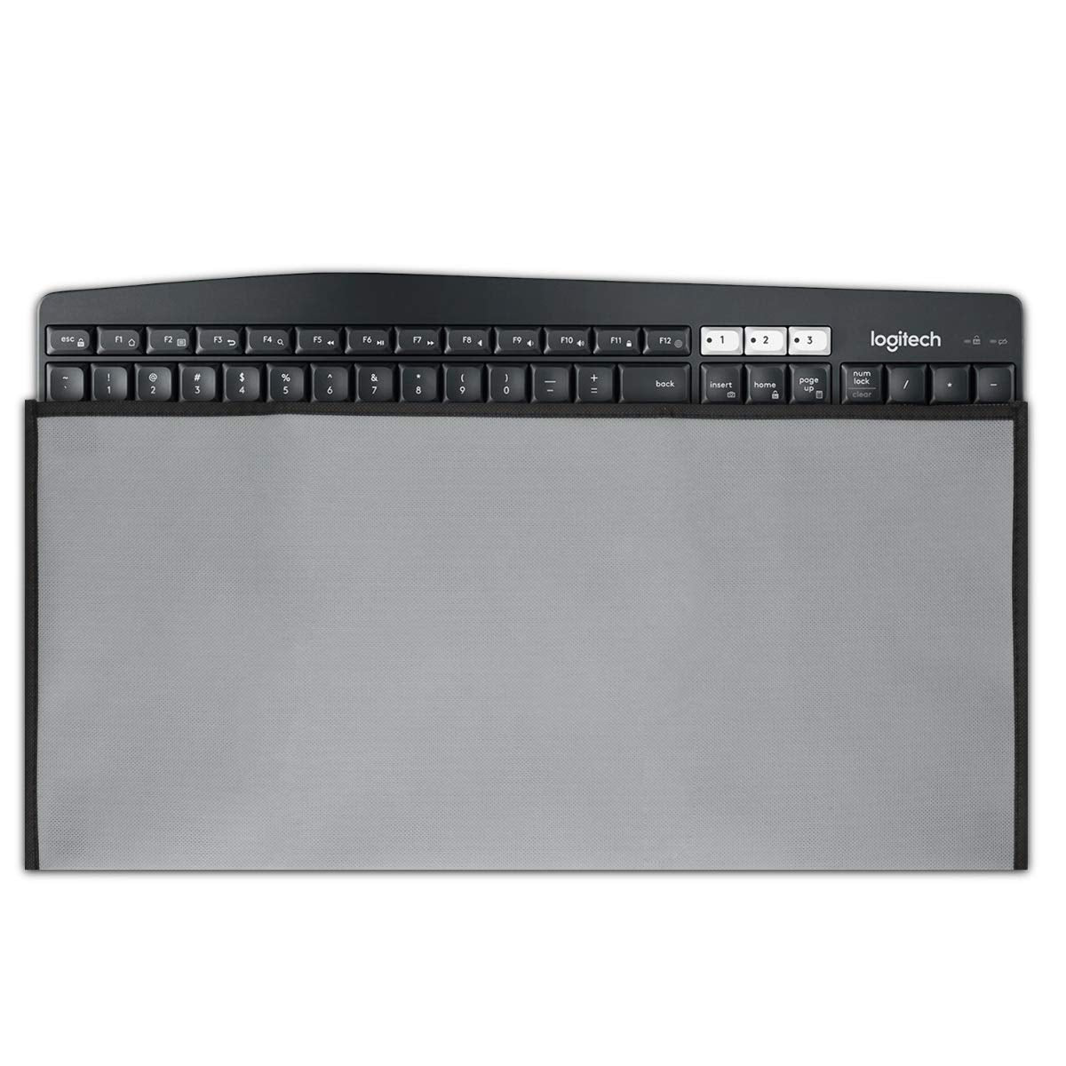 kwmobile Dust Cover Compatible with Universal Keyboard (L) - Computer Keyboard Protector Fabric Case - Light Grey