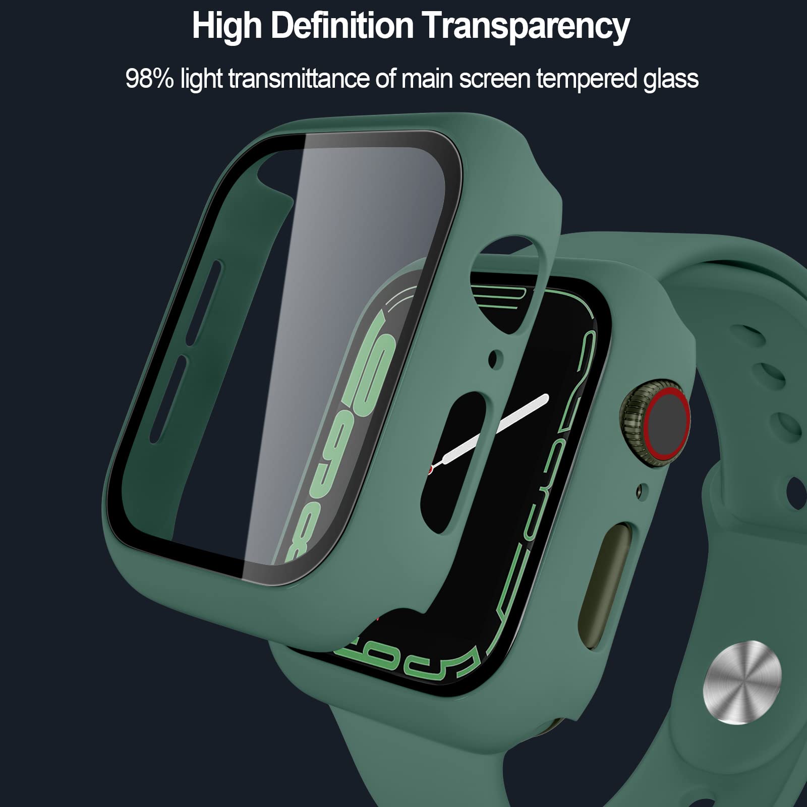 Charlam Compatible With Apple Watch Screen Protector Case 45Mm Series 9 8 7 Iwatch Cover, 3 Pack Hard Pc Bumper Cases Full Cover