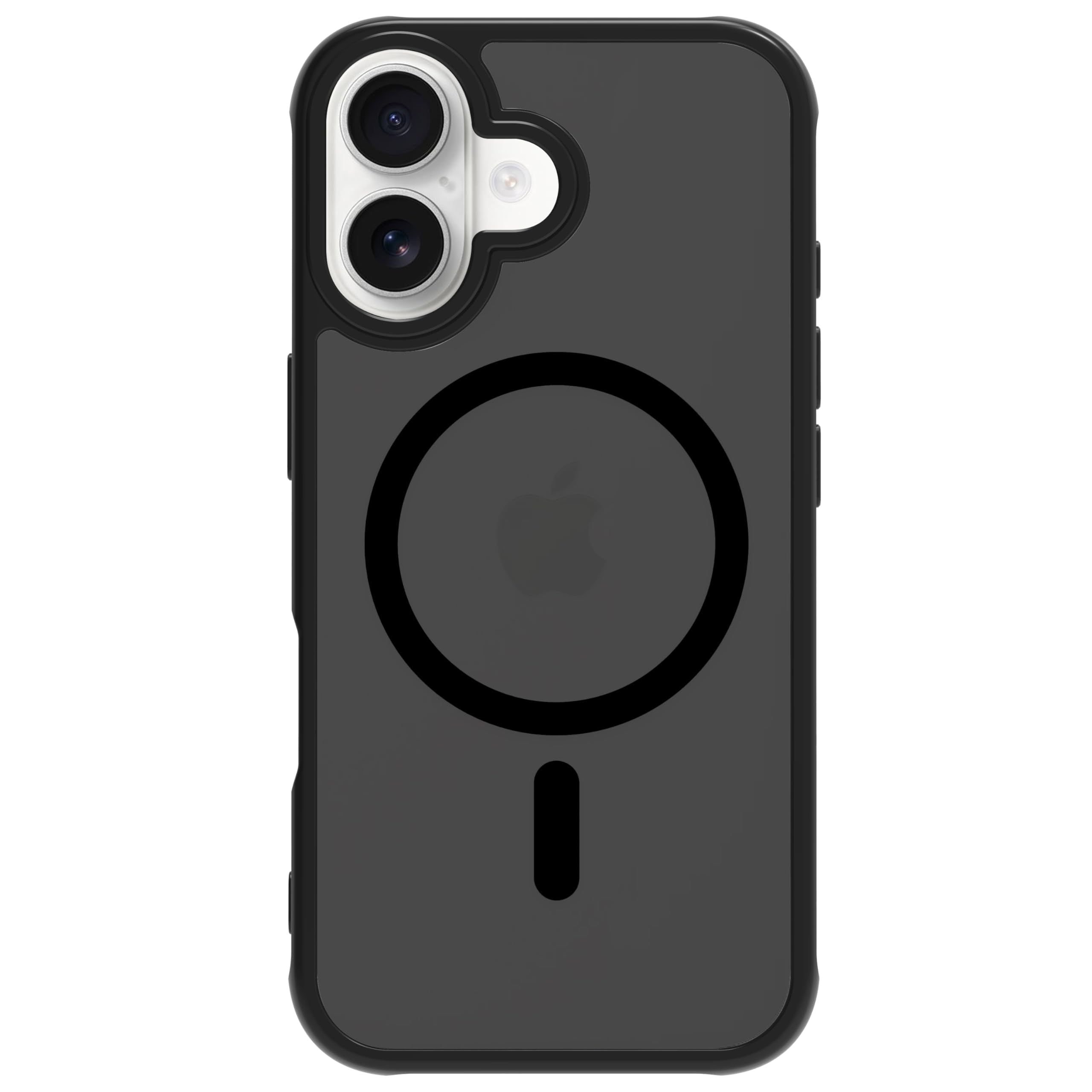 Katti Case Frosted Translucent Black for the iPhone 16 Plus, Impact Resistant and with Magnets