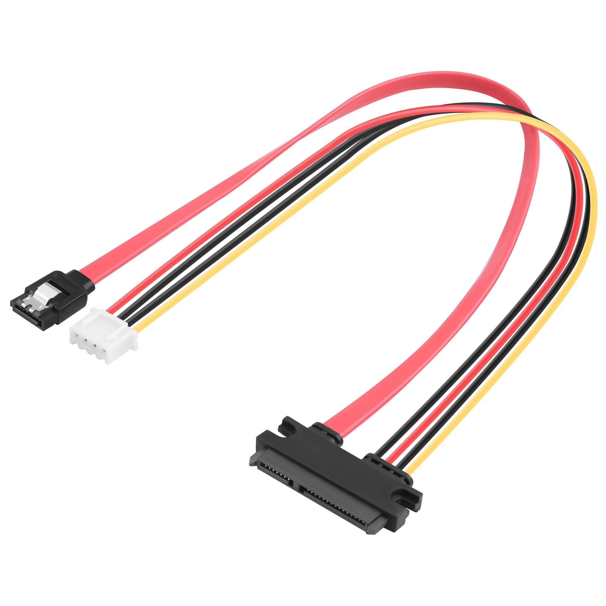 ELFJMZP SATA Data Power Combo Cable  XH2.54 4PIN to 7+15P 2in1 Adapter for HDD SSD Optical Drive, 6Gbps HighSpeed SATA III C