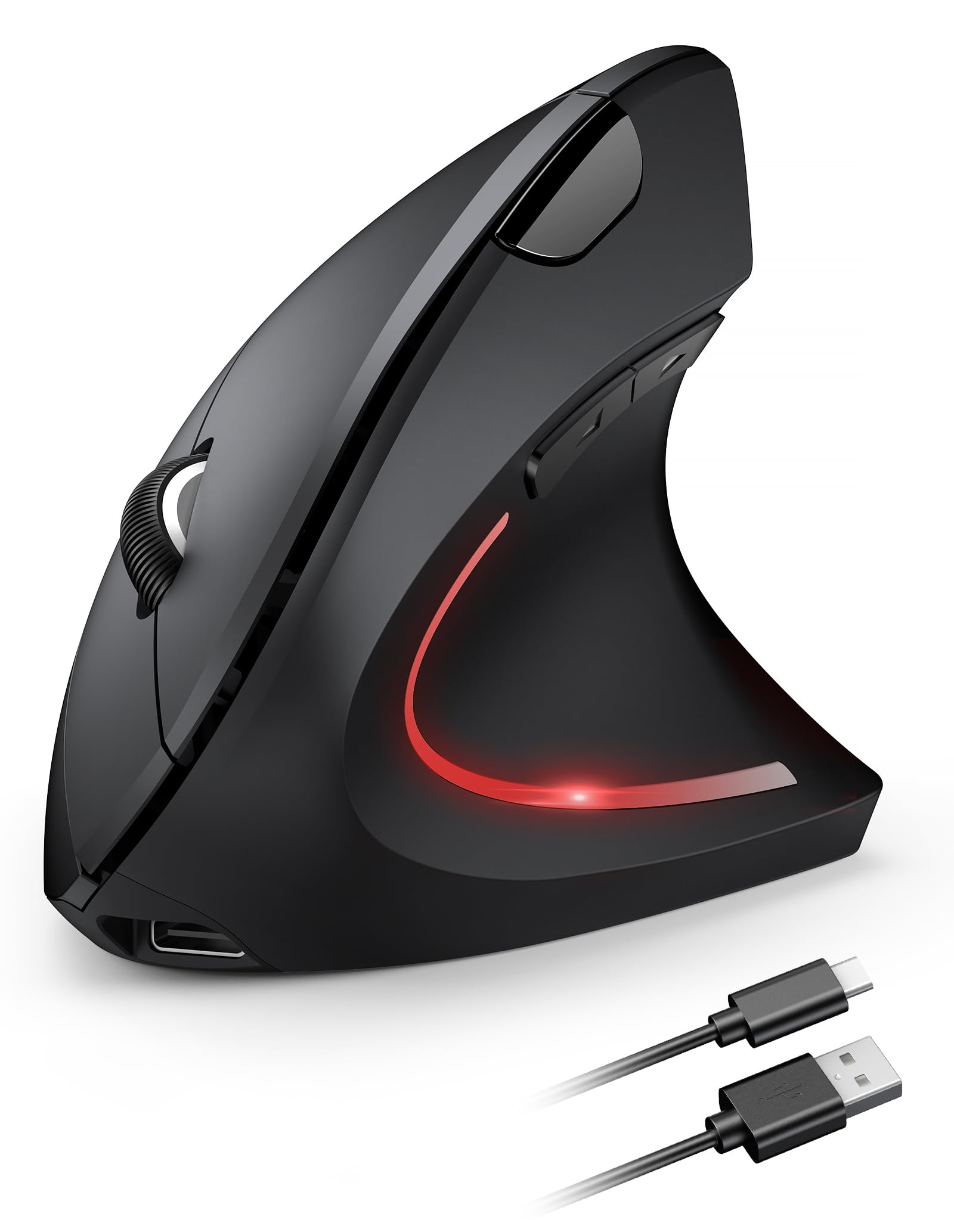 Tecknet Ergonomic Mouse, Rechargeable Vertical Ergo Mouse Wireless 800 4800 Levels 5 Adjustable Dpi, Silent 2.4Ghz Optical Carpal Tunnel Mouse For Right Hand, Usb Wireless Mouse For Laptop, Pc