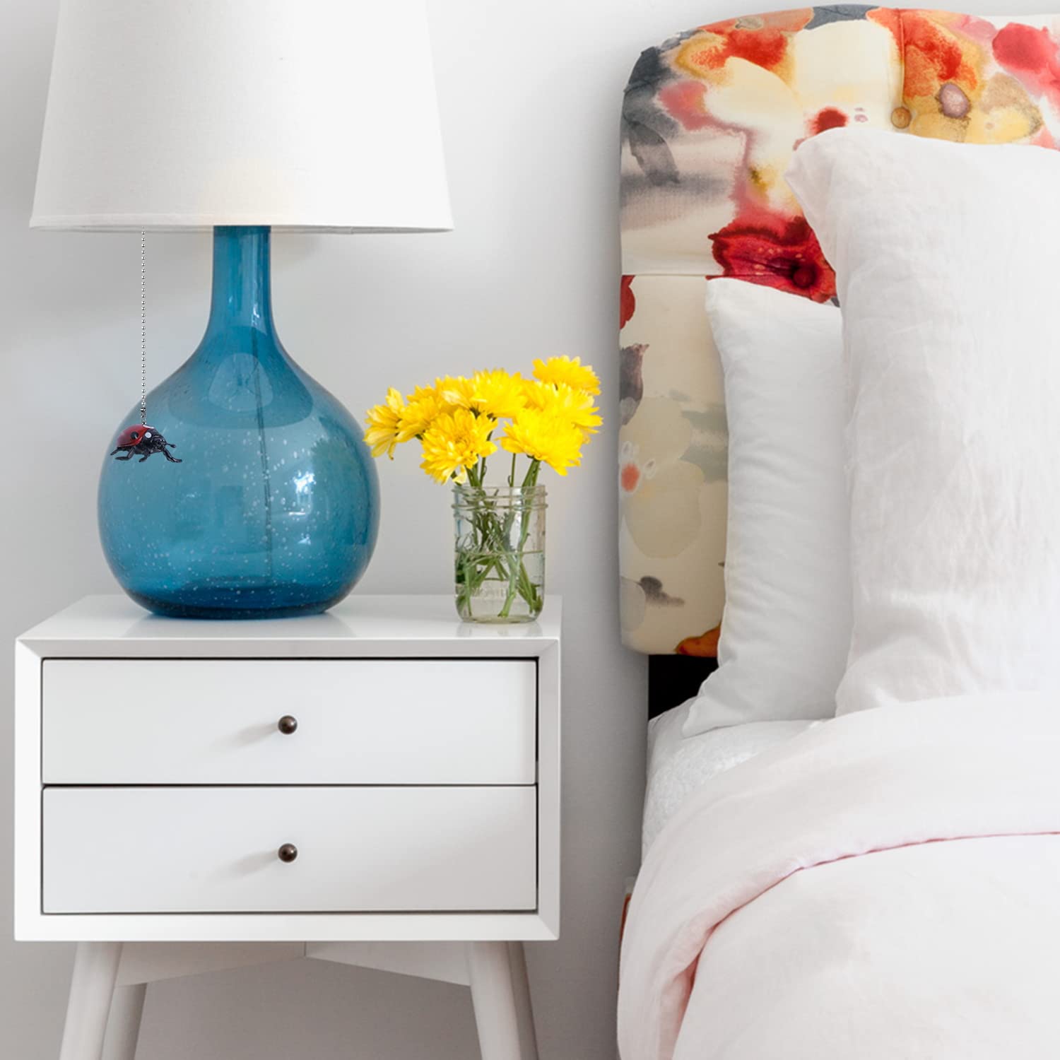 Dotlite Ladybug Ceiling Fan Pull Chain,12In Cute Insect Ladybird Fan String Pulls Charm Extension Decorative,3Mm Diameter Beaded