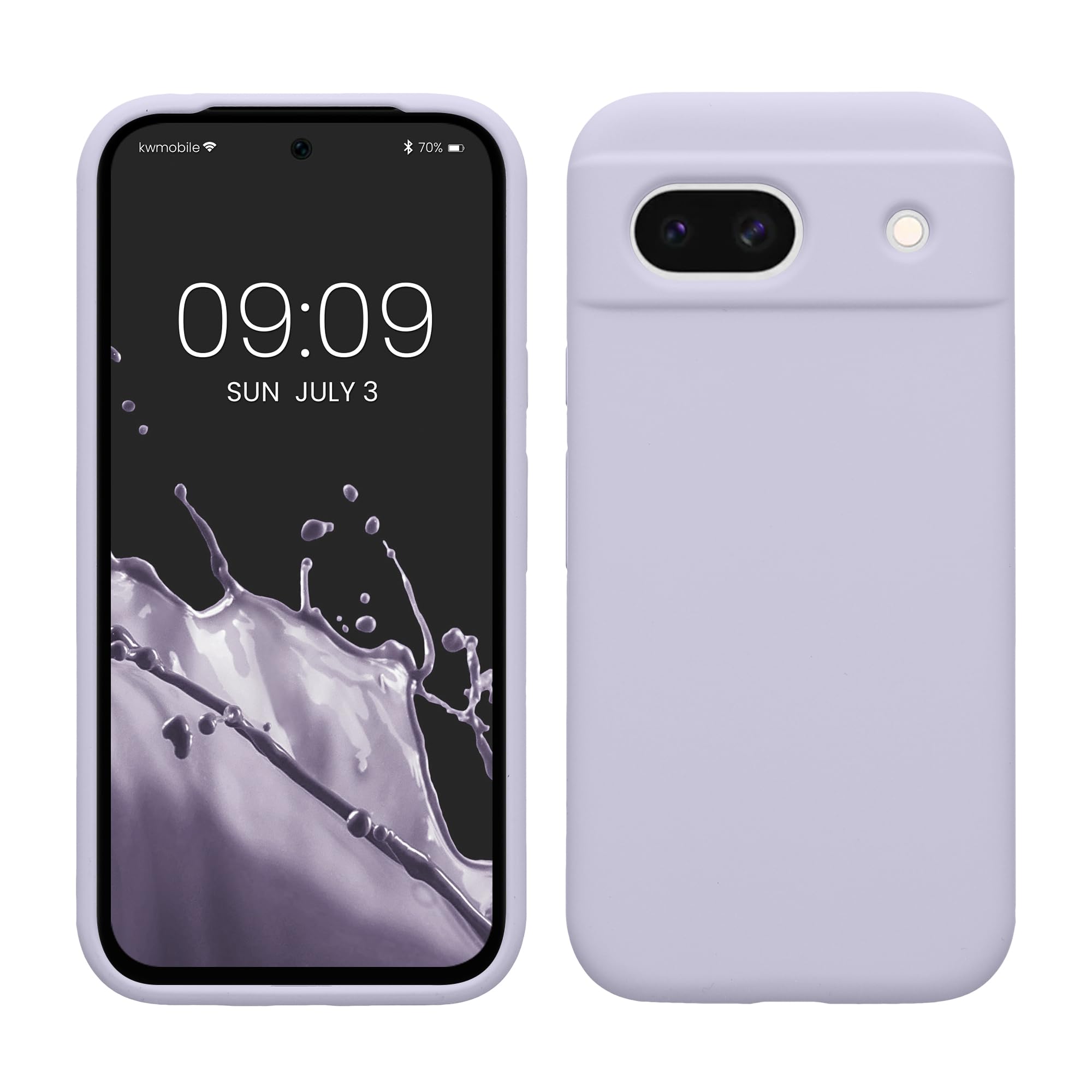 kwmobile Case Compatible with Google Pixel 8a Case - TPU Silicone Phone Cover with Soft Finish - Light Lavender