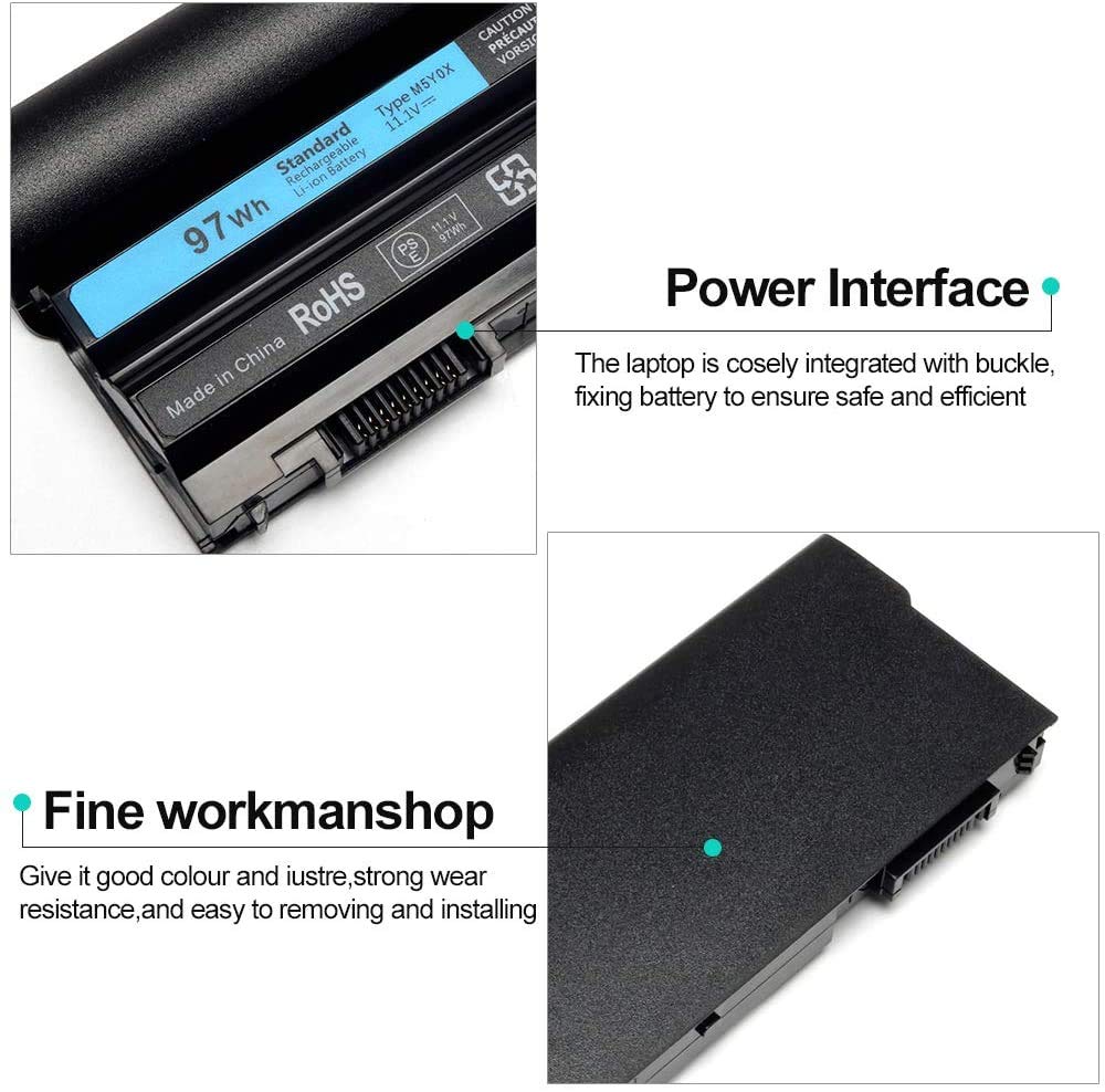 Lqm 11.1V 97Wh 9Cell New Laptop Battery For Dell Latitude E6420 E6430 E6520 E6530 E5420 E5520 E5430 E5530,Compatible P/N: M5Y0X