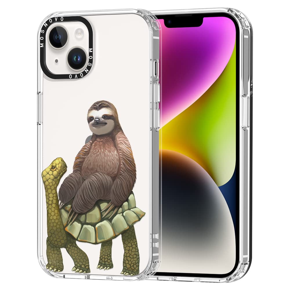 MOSNOVO Case for iPhone 14 Plus, [Buffertech 6.6ft Military-Grade Drop Protection] [Anti Peel Off Tech] Clear TPU Bumper Phone C