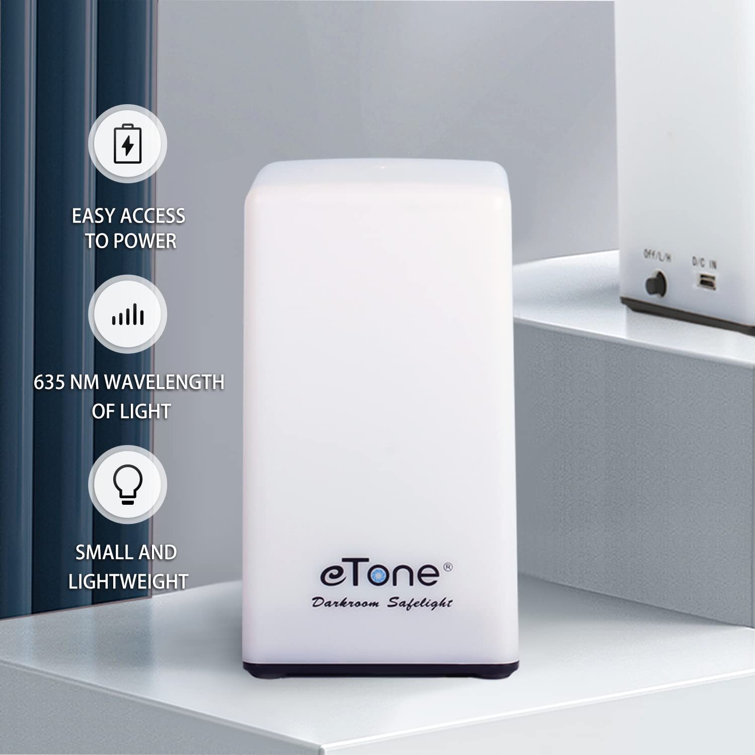 Etone Darkroom Portable Safe Light Lamp 635Nm Wavelength With Usb Cable Suitable For Processing B&W Film And B&W Print Paper