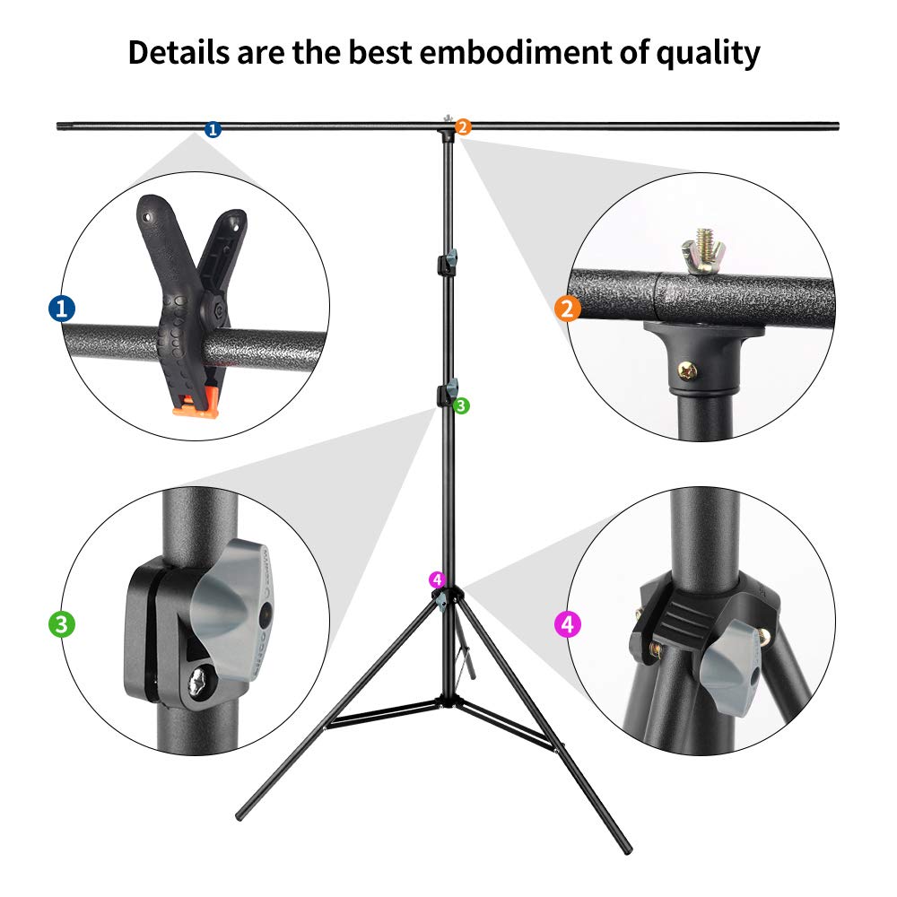 Jebutu Green Screen Backdrop Kit With Stand, Green Screen Backdrop With Stand Kit,5X6.5Ft Portable Green Screen Stand Kit, Greenscreen Background With Stand Carrying Bag Clamp For Streaming Video Zoom