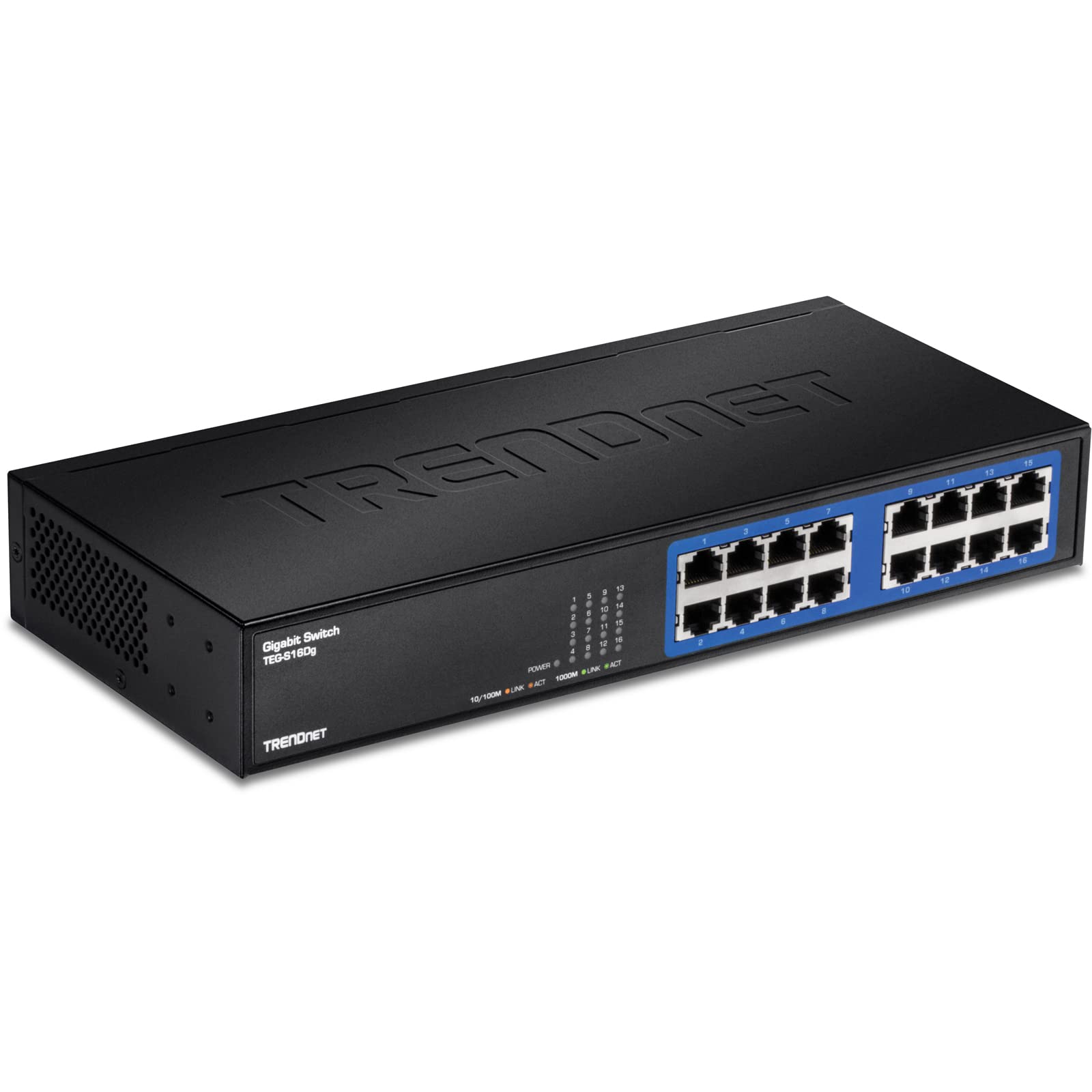 Trendnet   Teg S16Dg 16 Port Unmanaged Gigabit Greennet Desktop Metal Switch, Teg S16Dg, Ethernet Splitter, Ethernet/Network Swi